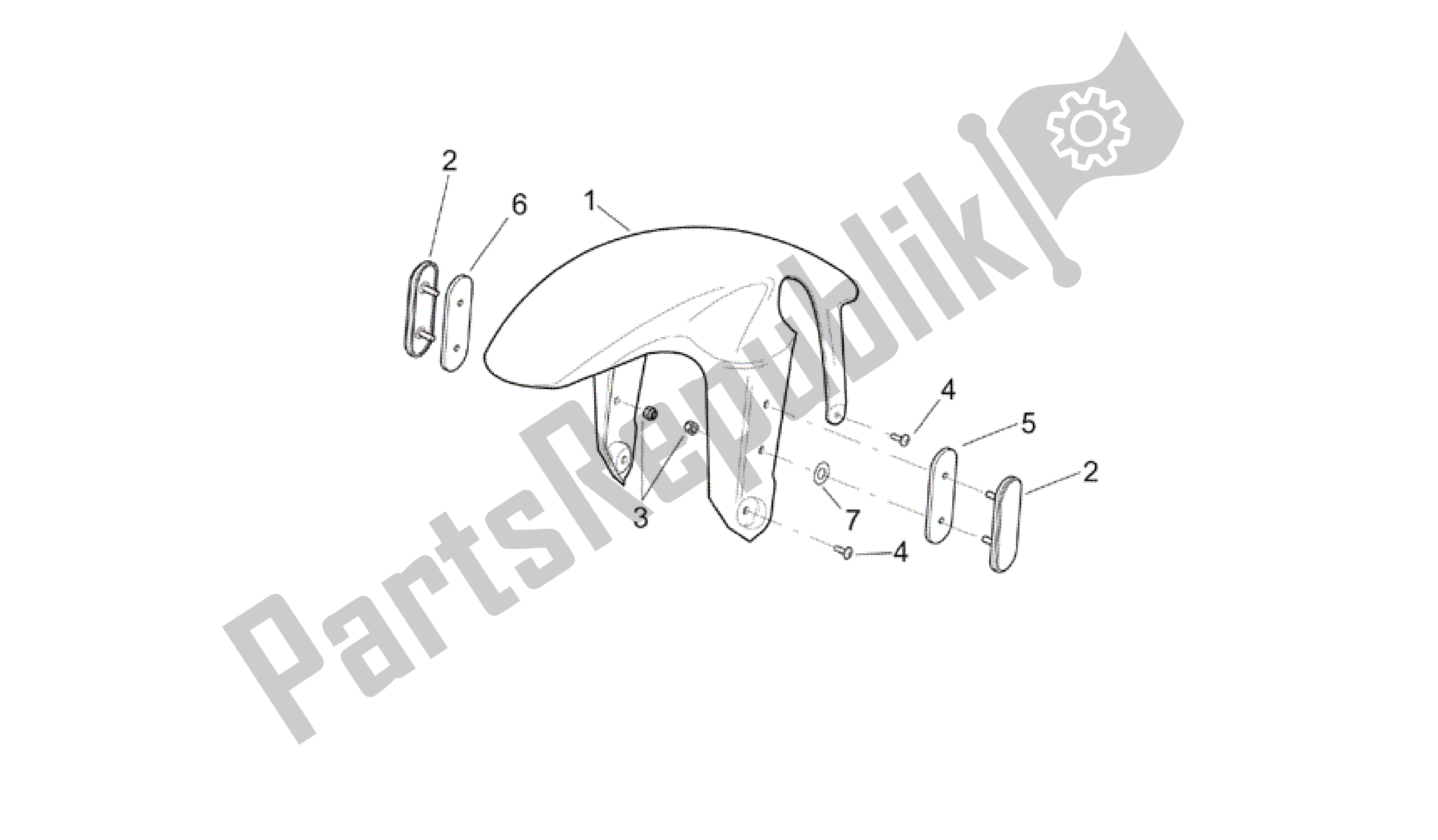 Alle onderdelen voor de Voorkant Carrosserie - Voorspatbord van de Aprilia RSV Mille 3963 1000 2003