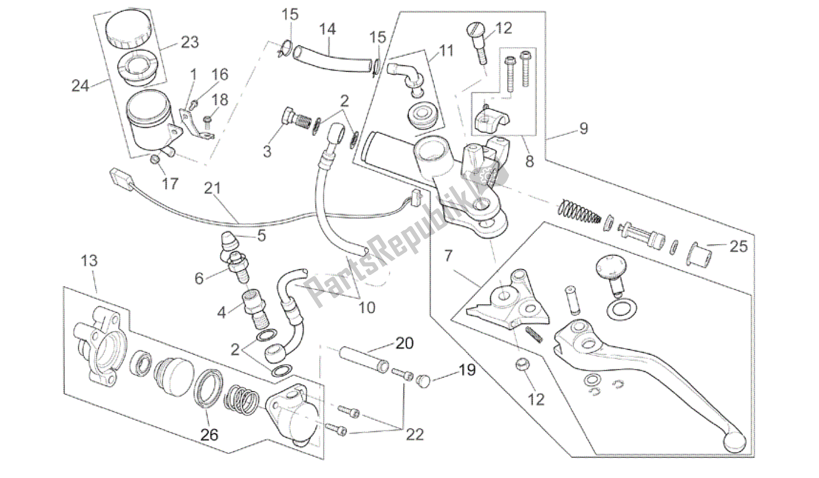 Toutes les pièces pour le Pompe D'embrayage du Aprilia RSV Mille 3963 1000 2003