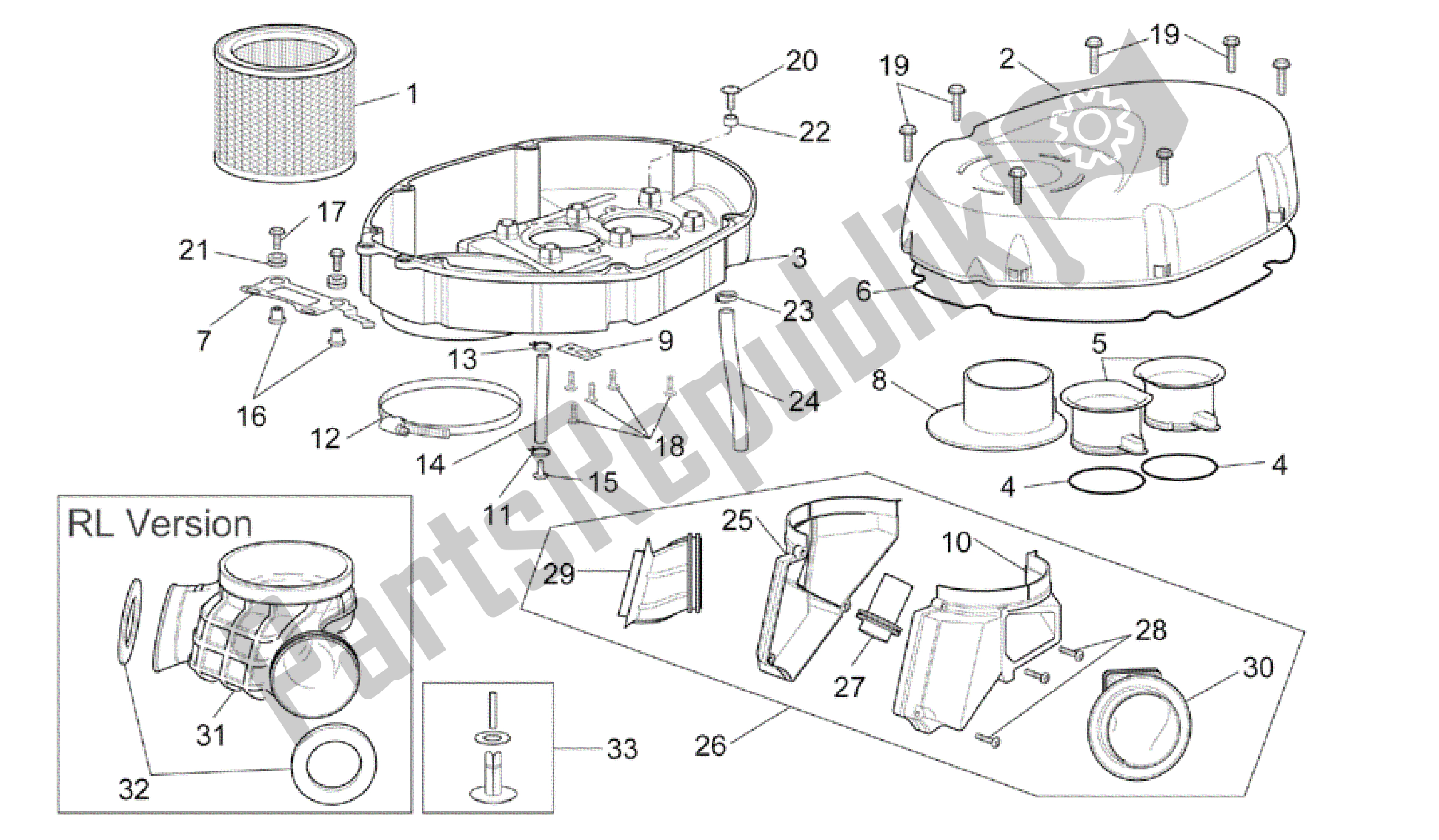 Todas las partes para Caja De Aire de Aprilia RSV Mille 3963 1000 2003