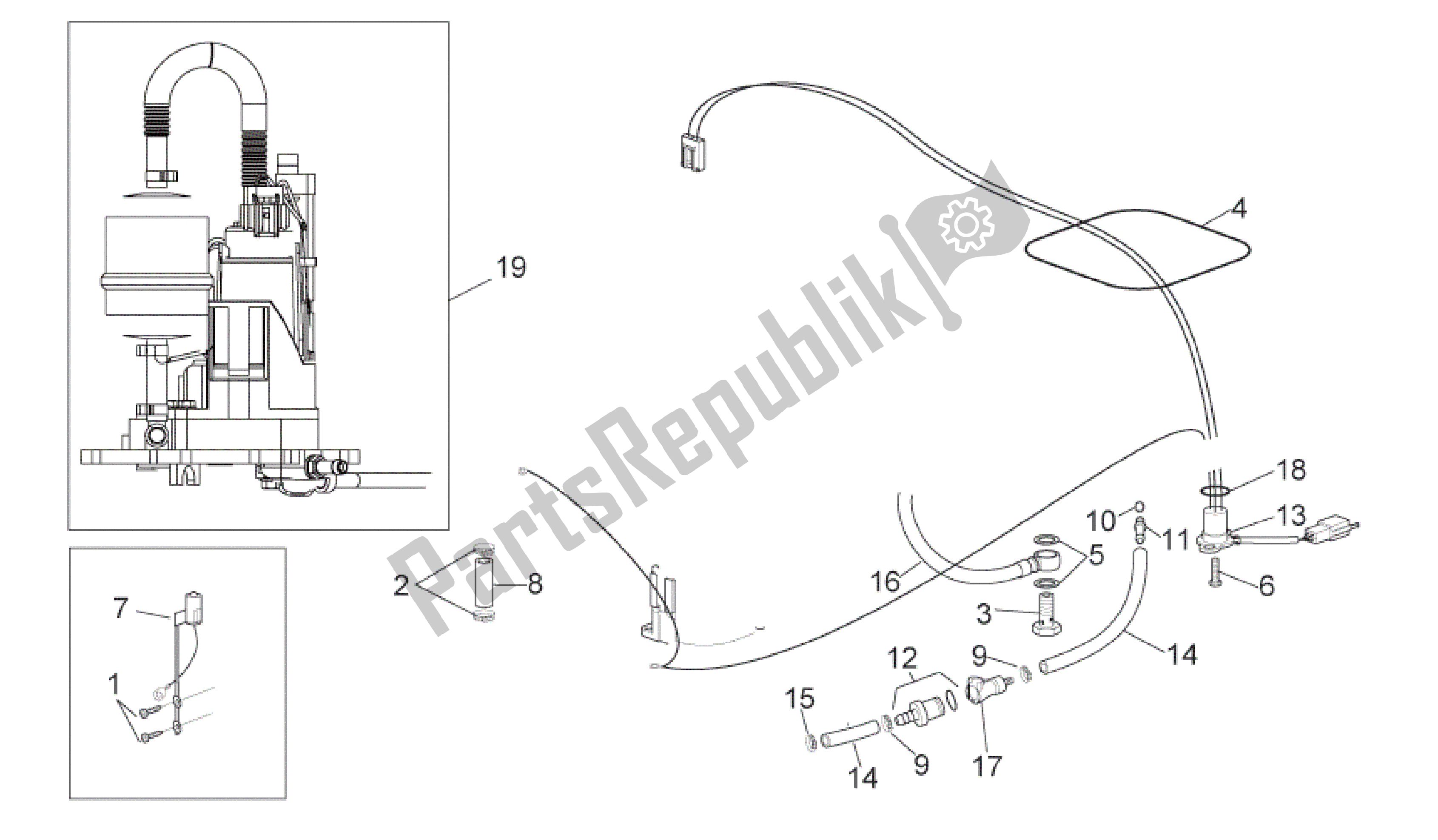 Toutes les pièces pour le Pompe à Essence du Aprilia RSV Mille 3963 1000 2003