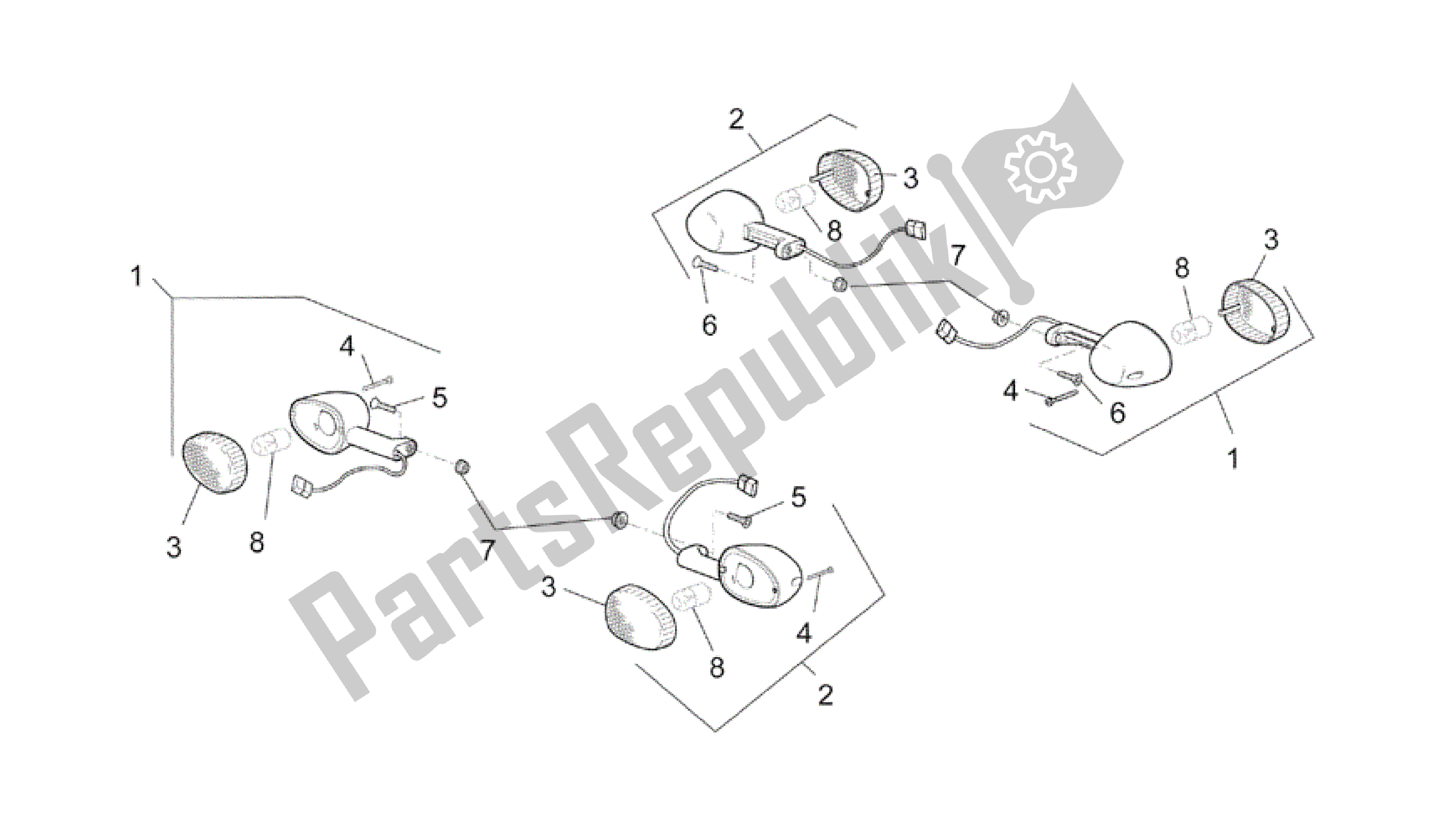 All parts for the Turn Indicators of the Aprilia RSV Mille 3963 1000 2003