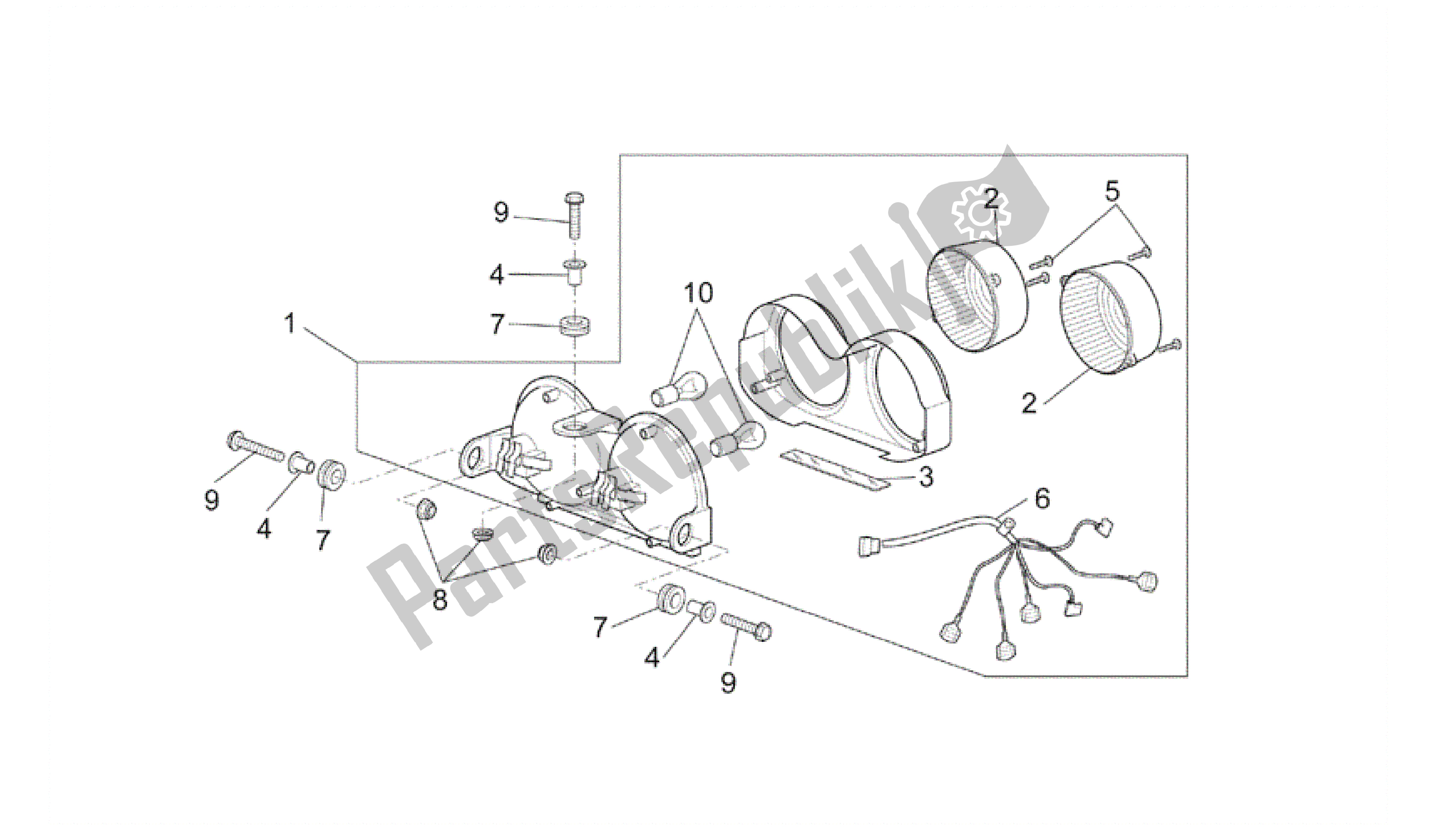 Todas as partes de Luz Traseira do Aprilia RSV Mille 3963 1000 2003