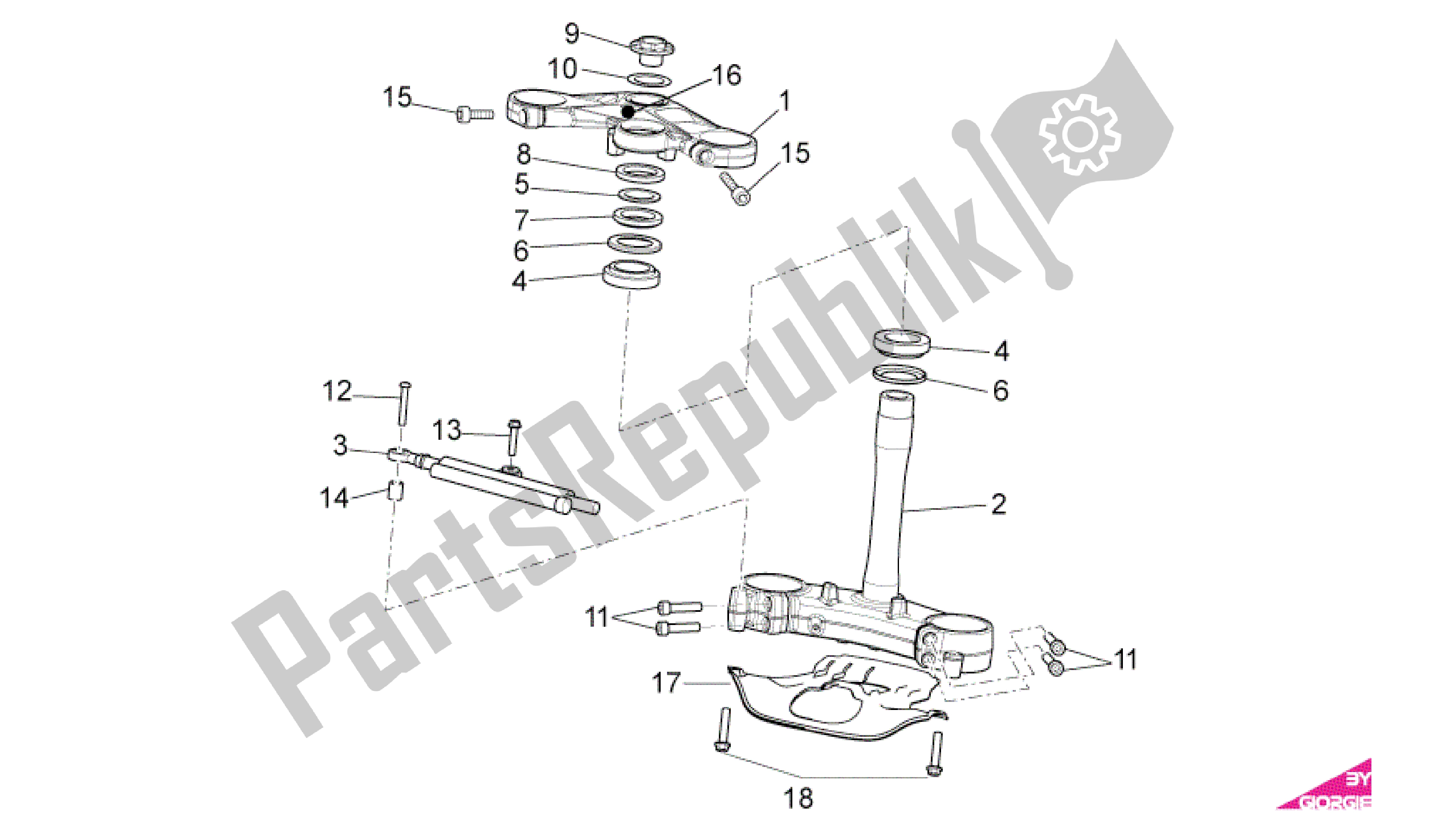 Todas las partes para Direccion de Aprilia RSV4 Factory SBK Racing 3979 1000 2009 - 2010