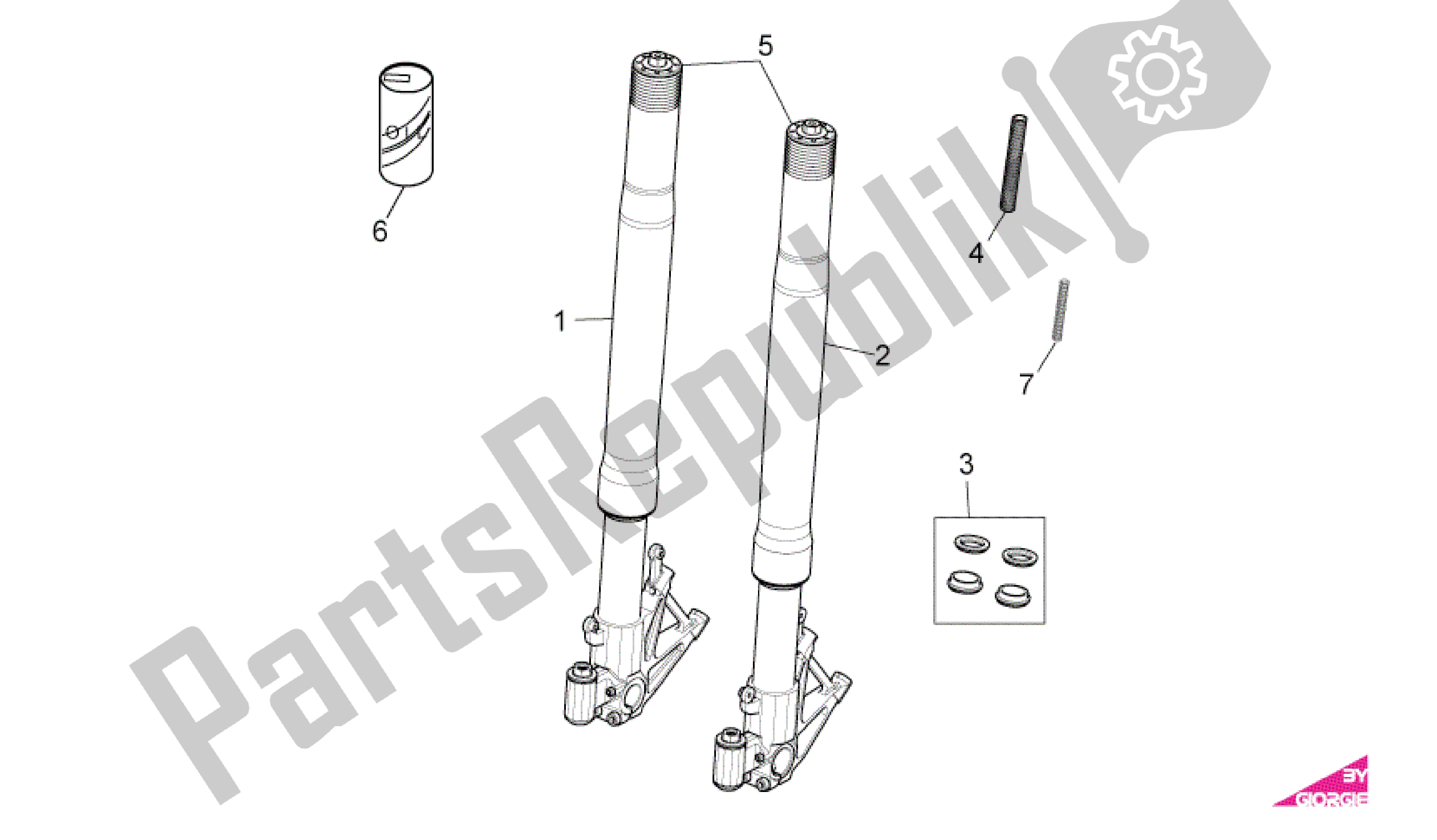 Toutes les pièces pour le Fourche Avant du Aprilia RSV4 Factory SBK Racing 3979 1000 2009 - 2010