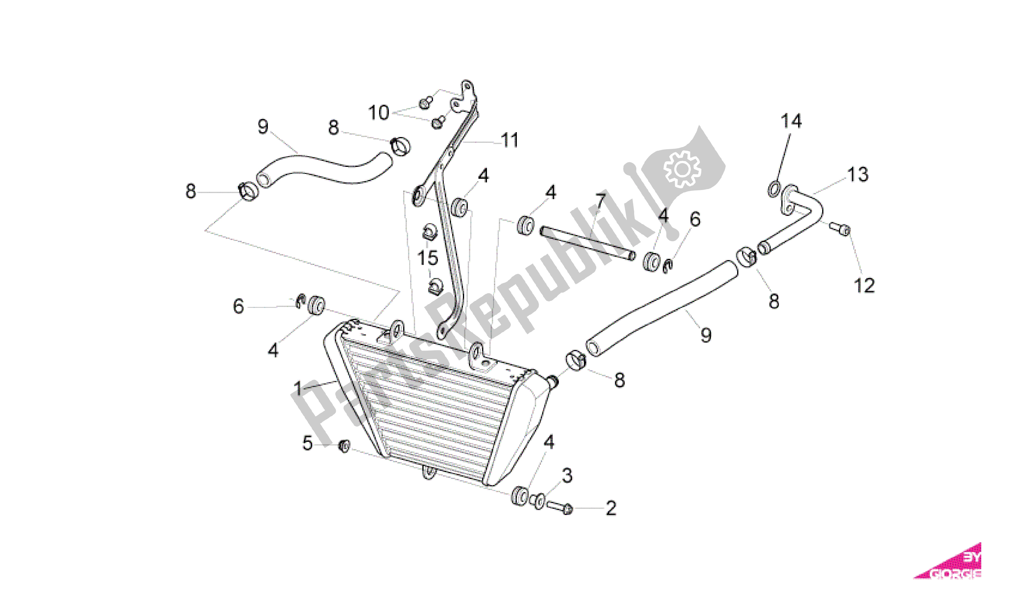 Alle Teile für das Ölkühler des Aprilia RSV4 Factory SBK Racing 3979 1000 2009 - 2010