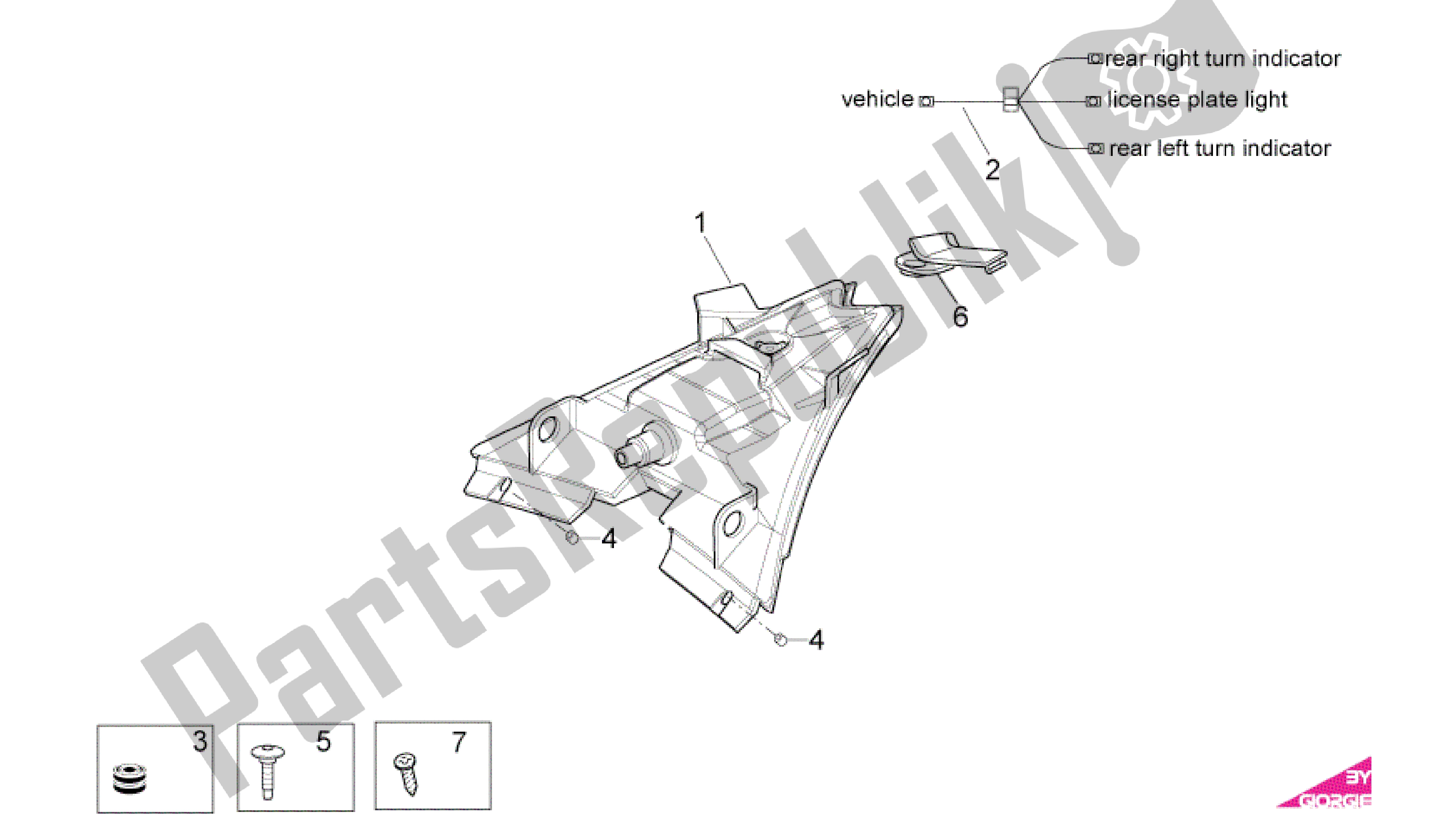 Alle onderdelen voor de Achterlicht van de Aprilia RSV4 Factory SBK Racing 3979 1000 2009 - 2010