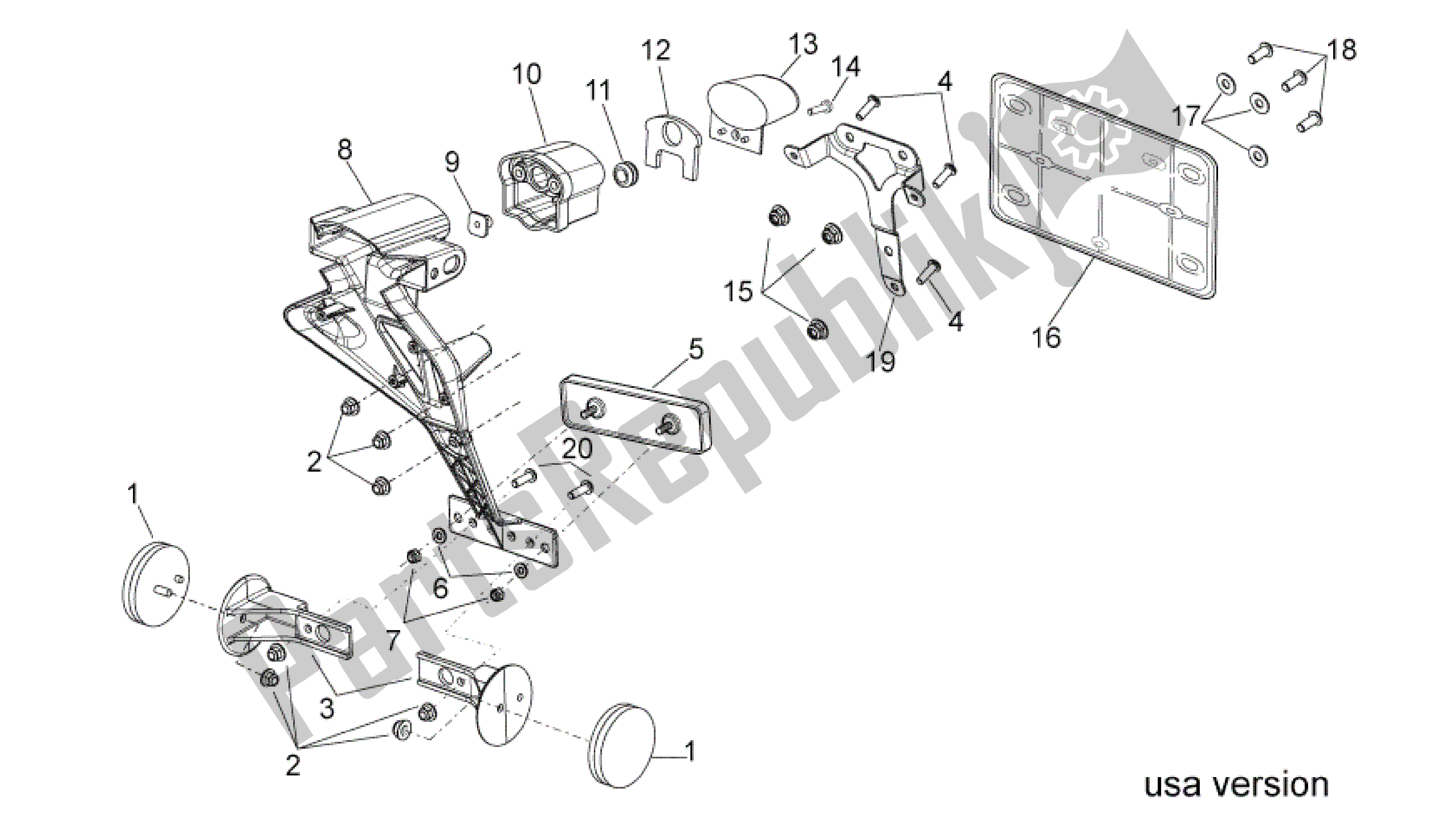 Alle Teile für das Hinterer Körper Ii des Aprilia RSV4 Factory SBK Racing 3979 1000 2009 - 2010