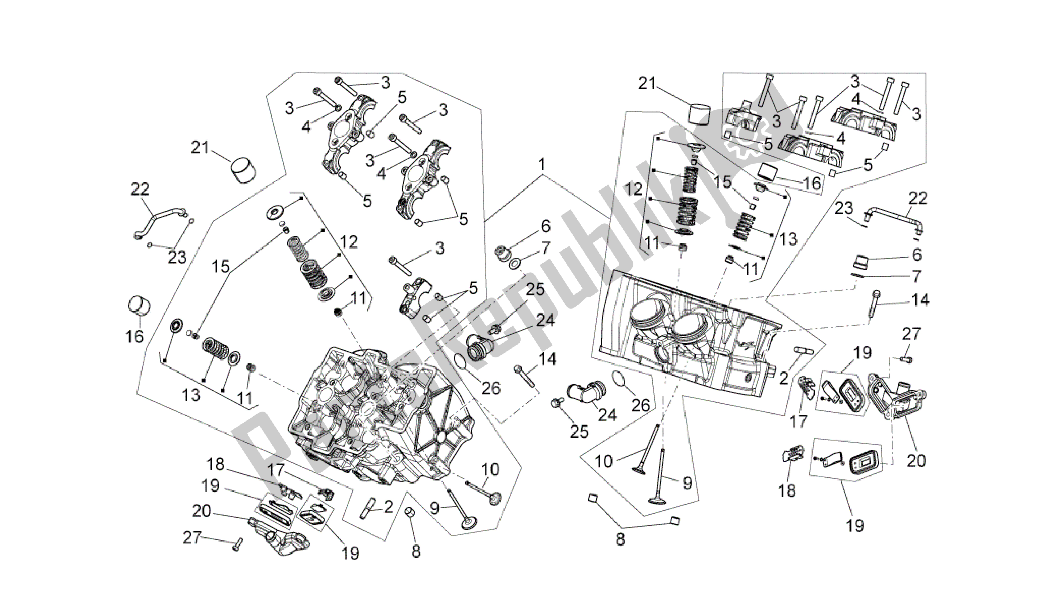 Wszystkie części do G? Owica Cylindra - Zawory Aprilia RSV4 Factory SBK Racing 3979 1000 2009 - 2010