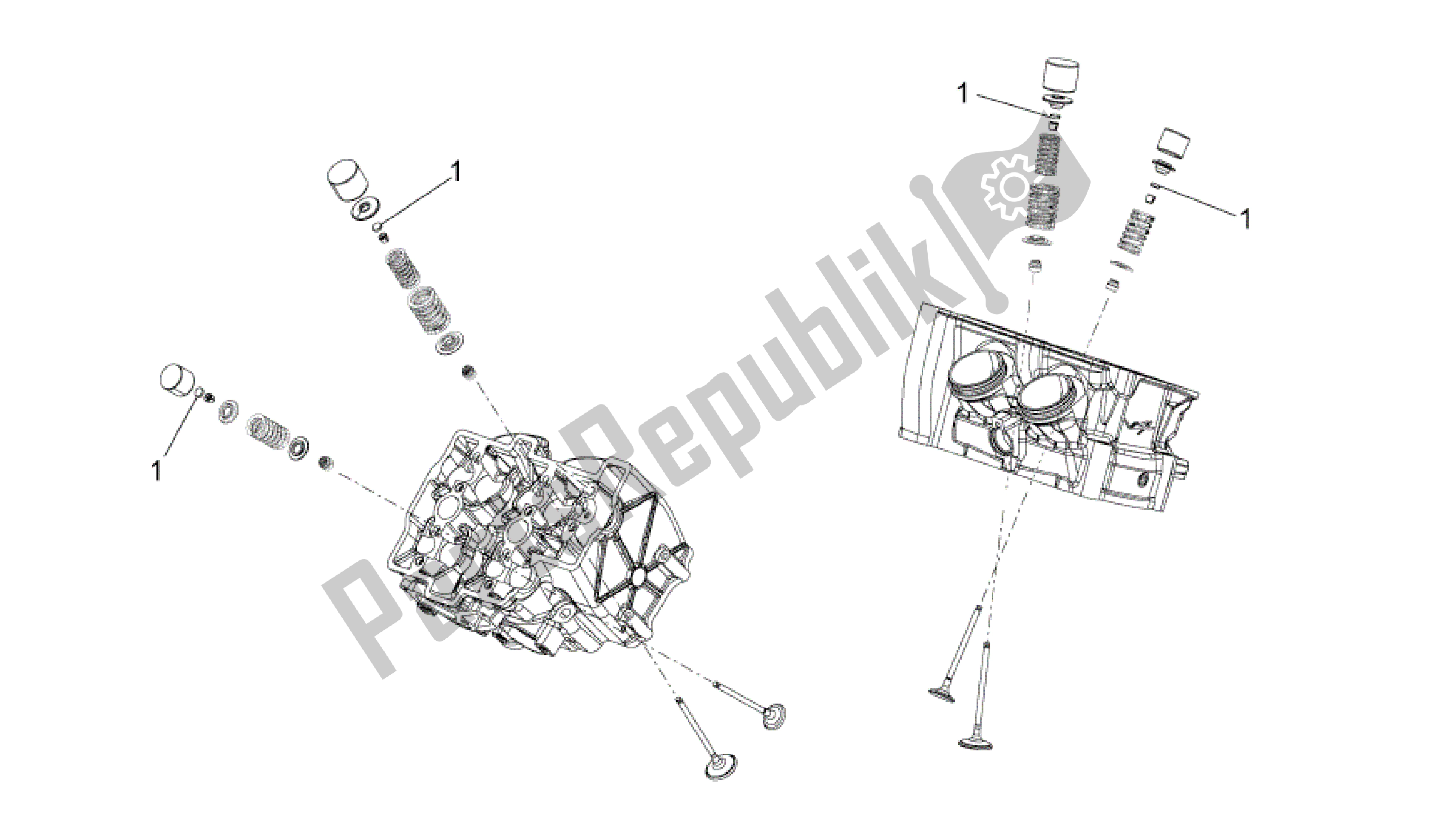 Alle Teile für das Ventilkissen des Aprilia RSV4 Factory SBK Racing 3979 1000 2009 - 2010