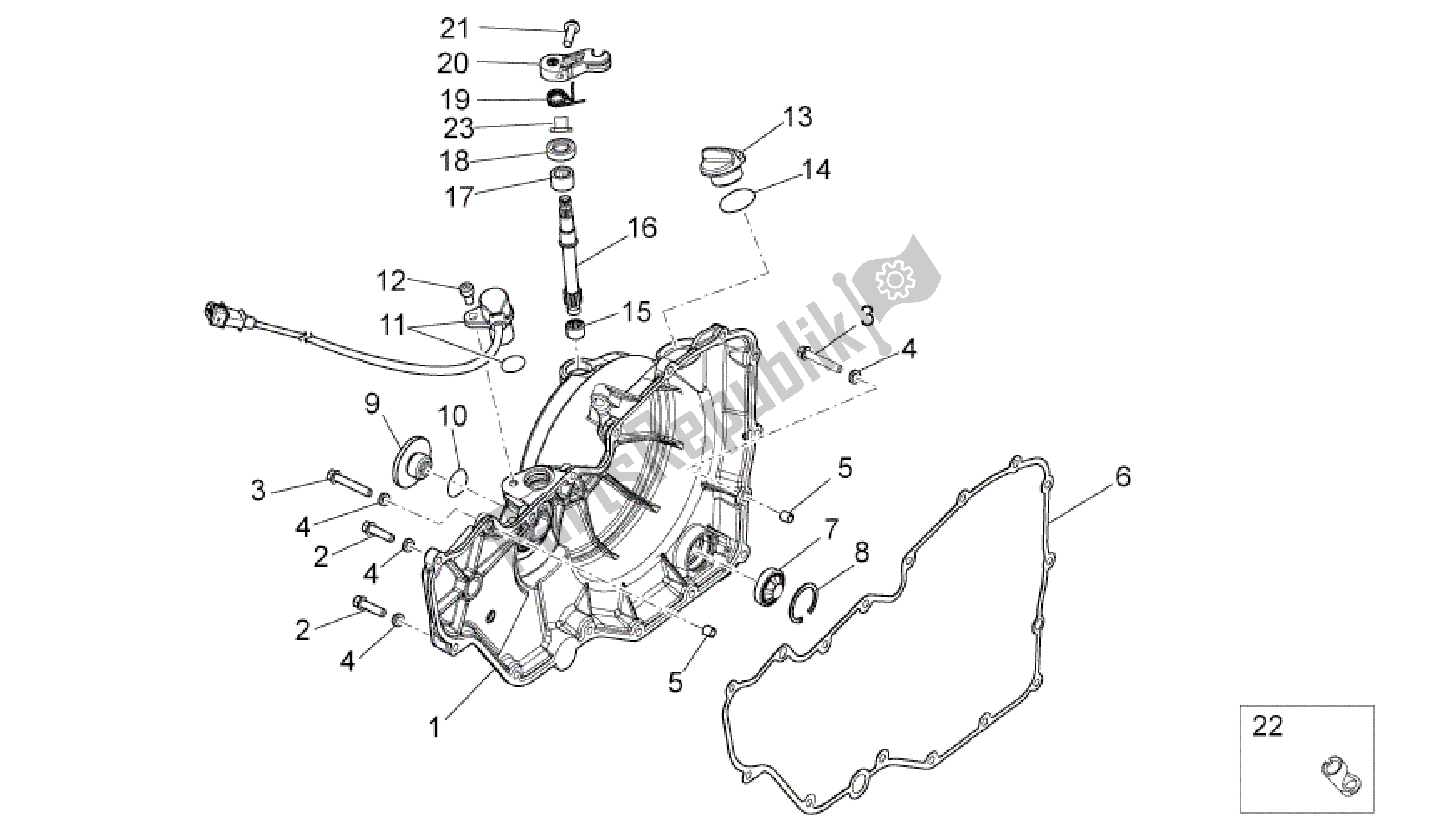 All parts for the Clutch Cover of the Aprilia RSV4 Factory SBK Racing 3979 1000 2009 - 2010