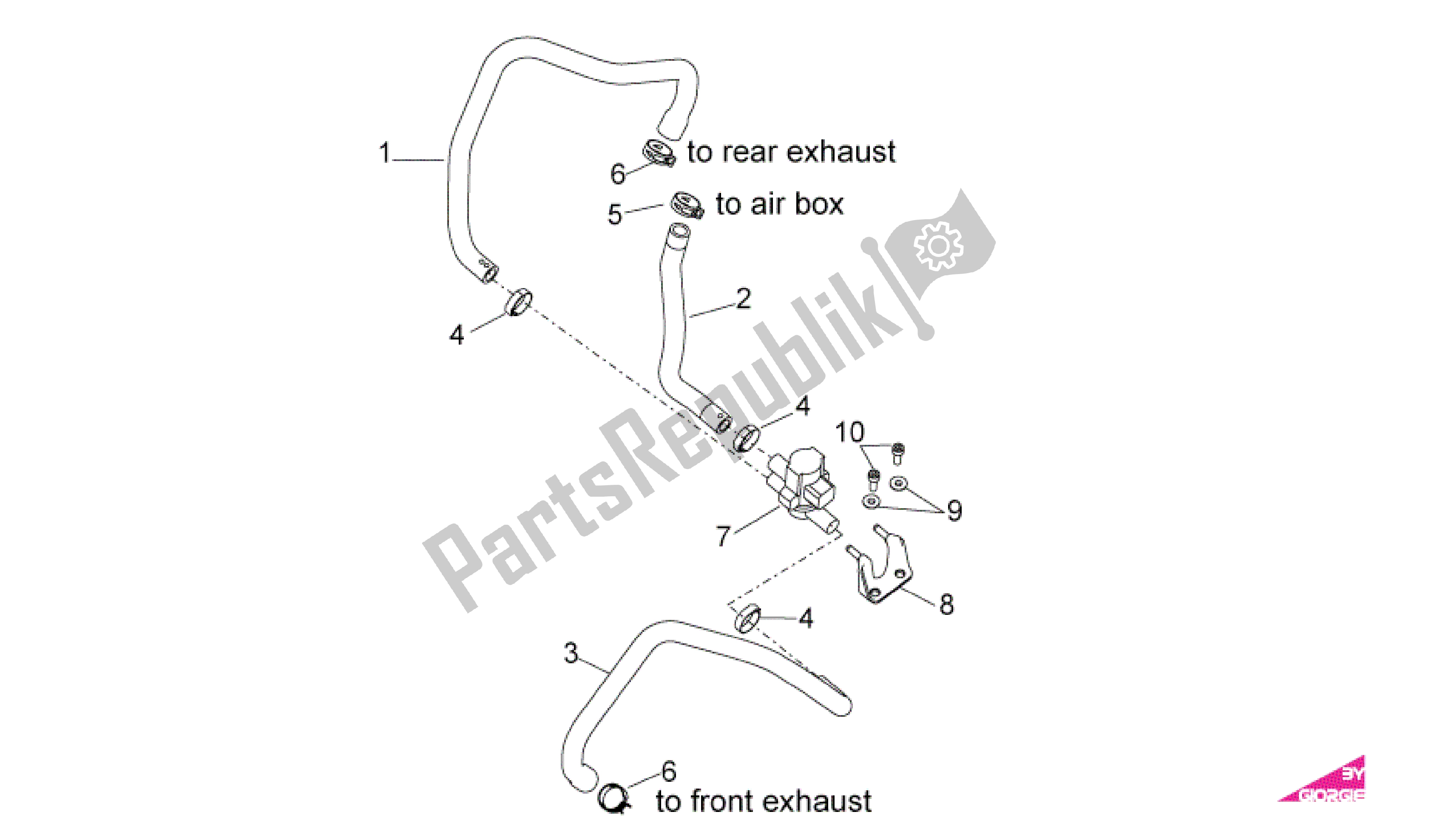 All parts for the Secondary Air of the Aprilia RSV4 Factory SBK Racing 3979 1000 2009 - 2010