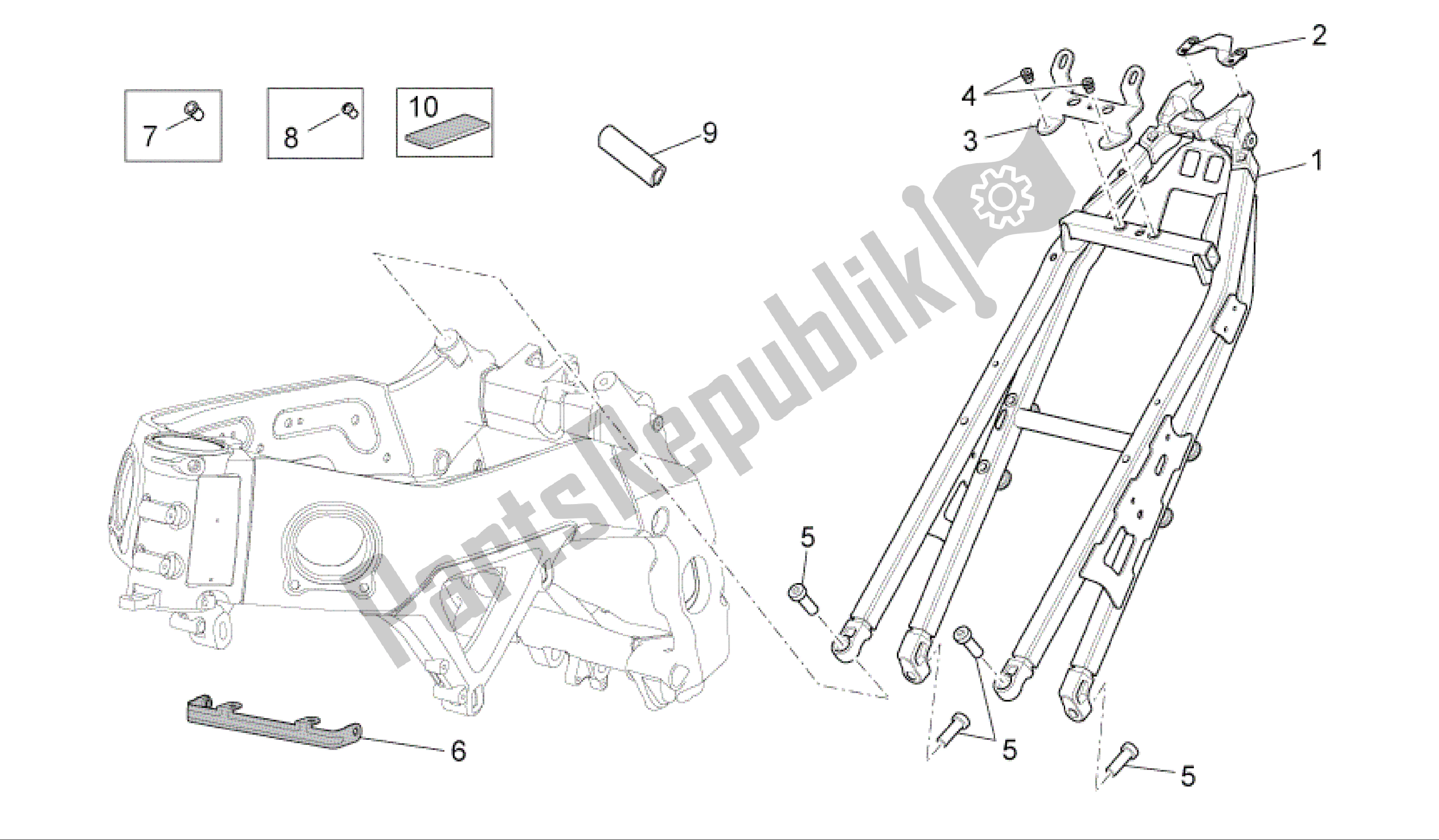 All parts for the Frame Ii of the Aprilia RSV4 R 3980 1000 2009 - 2010