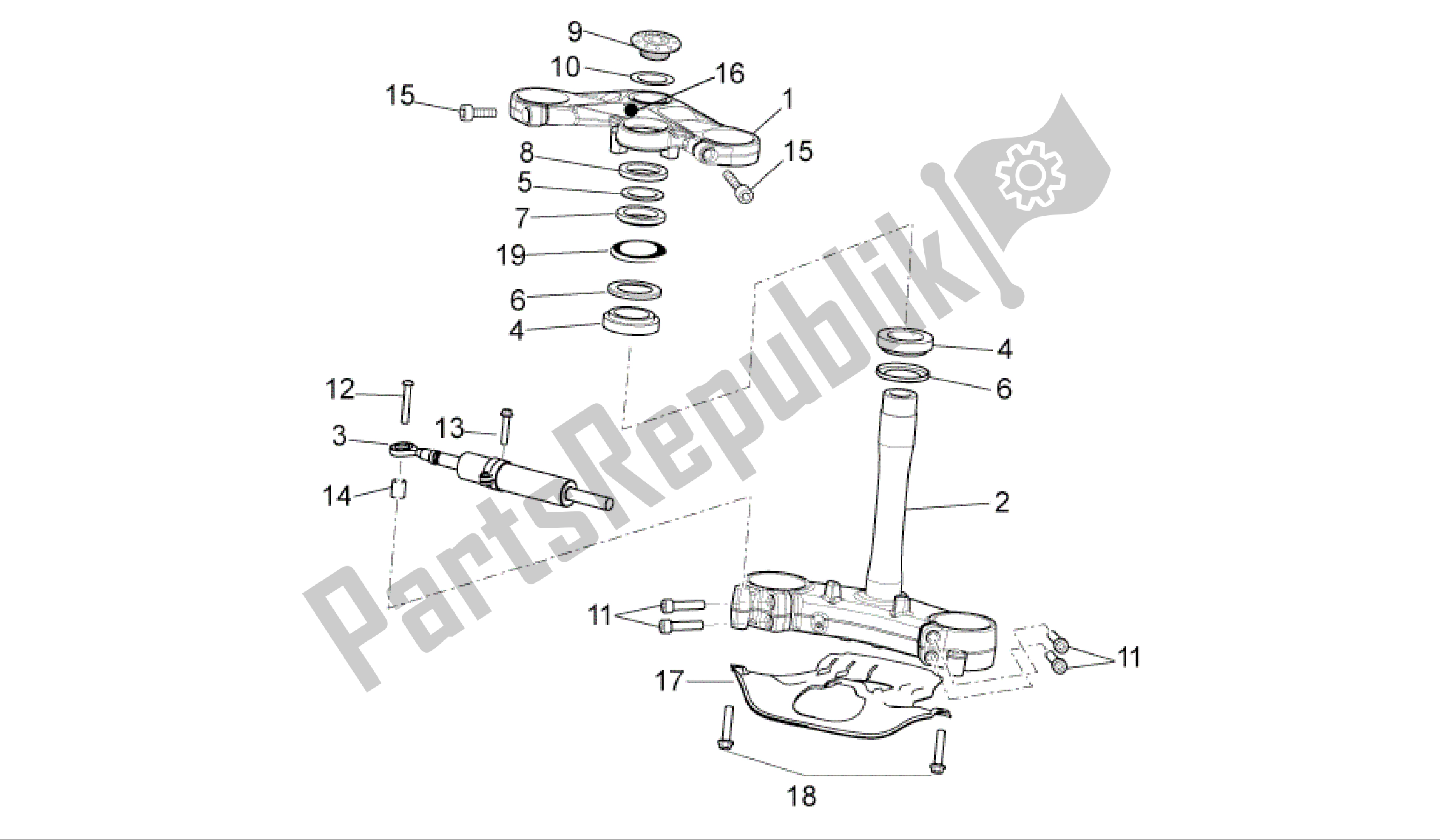 Wszystkie części do Sterowniczy Aprilia RSV4 R 3980 1000 2009 - 2010