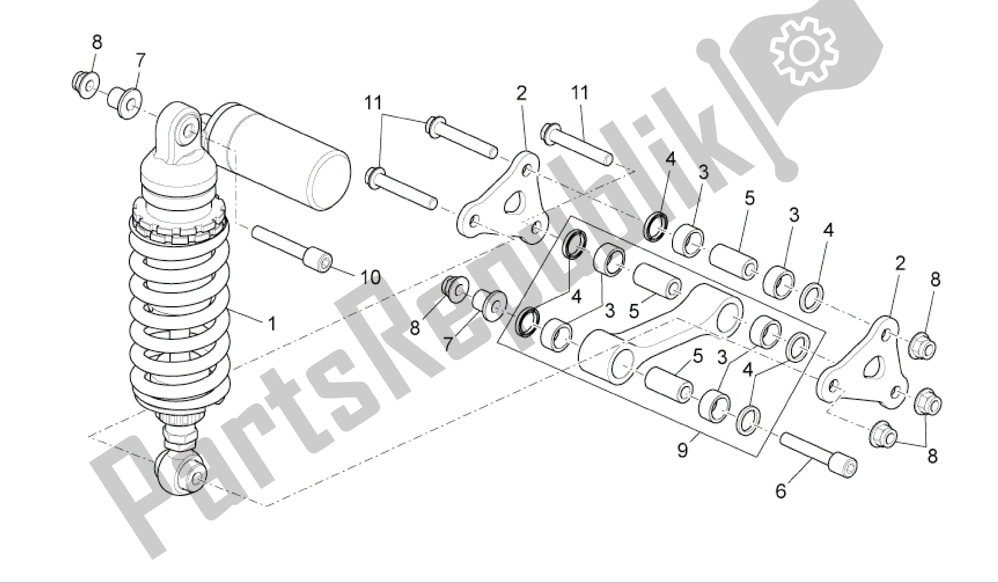 Toutes les pièces pour le Amortisseur Arrière du Aprilia RSV4 R 3980 1000 2009 - 2010