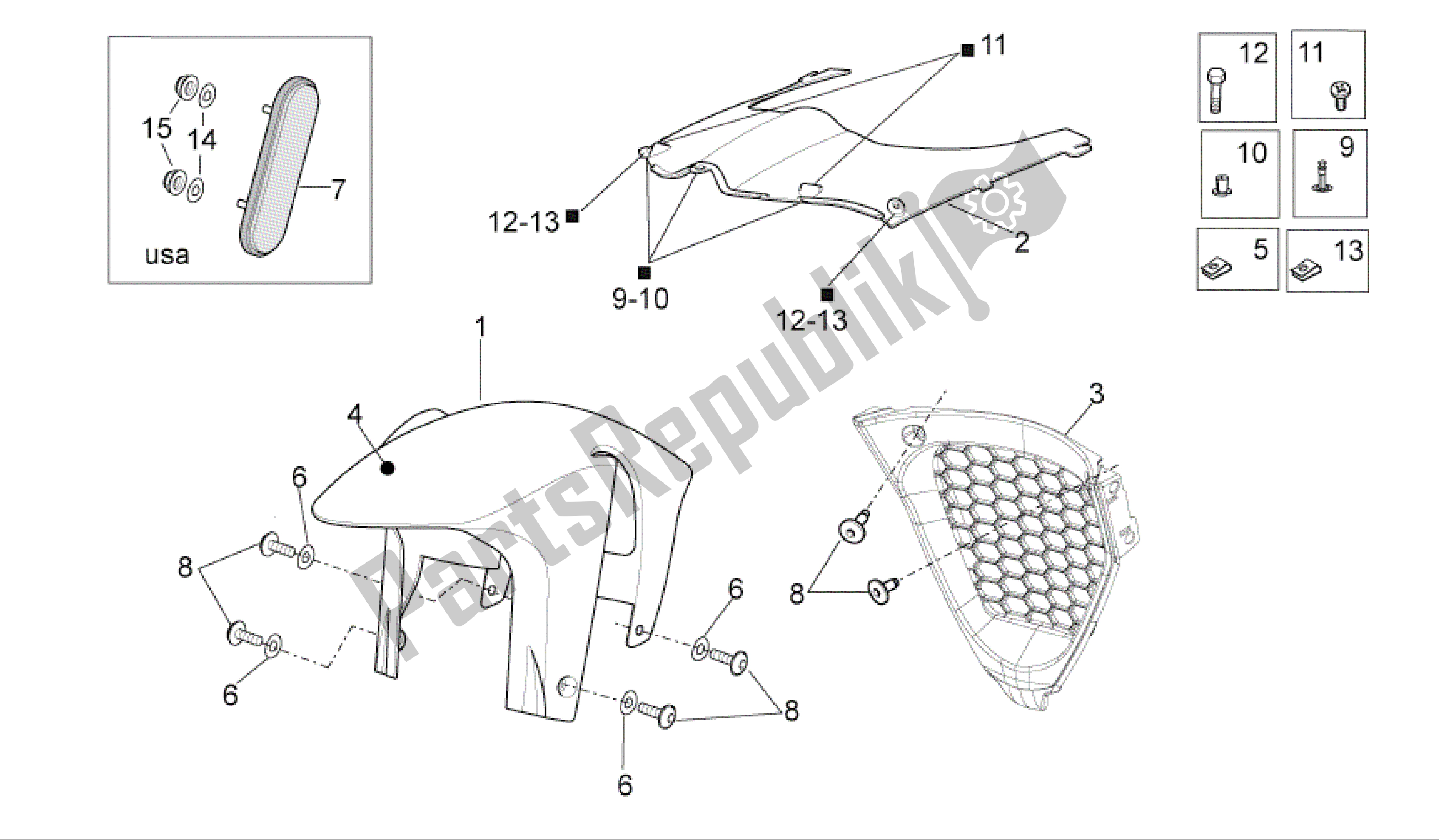 Wszystkie części do Przedni Korpus Iii Aprilia RSV4 R 3980 1000 2009 - 2010