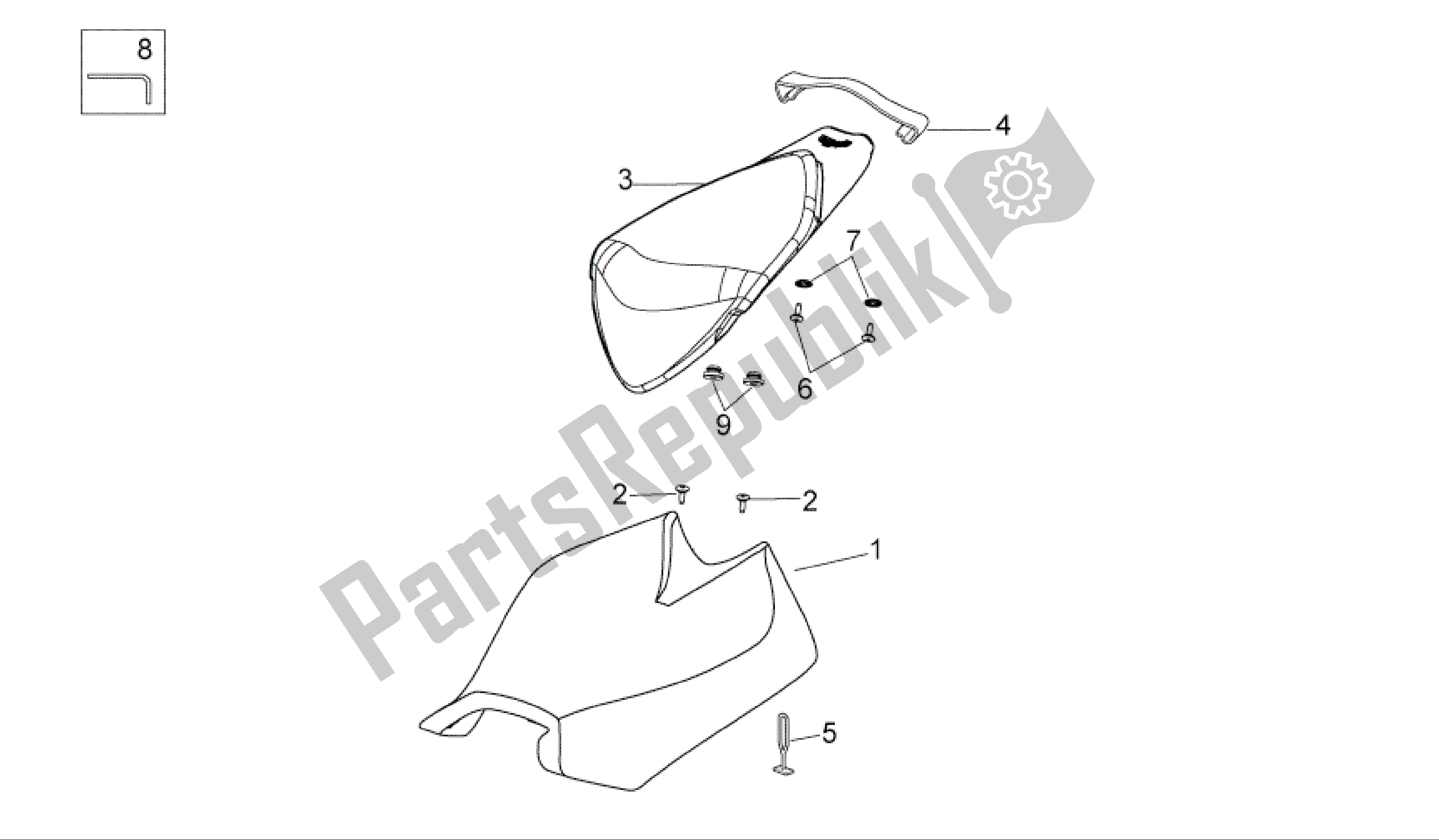 Wszystkie części do Siod? O Aprilia RSV4 R 3980 1000 2009 - 2010