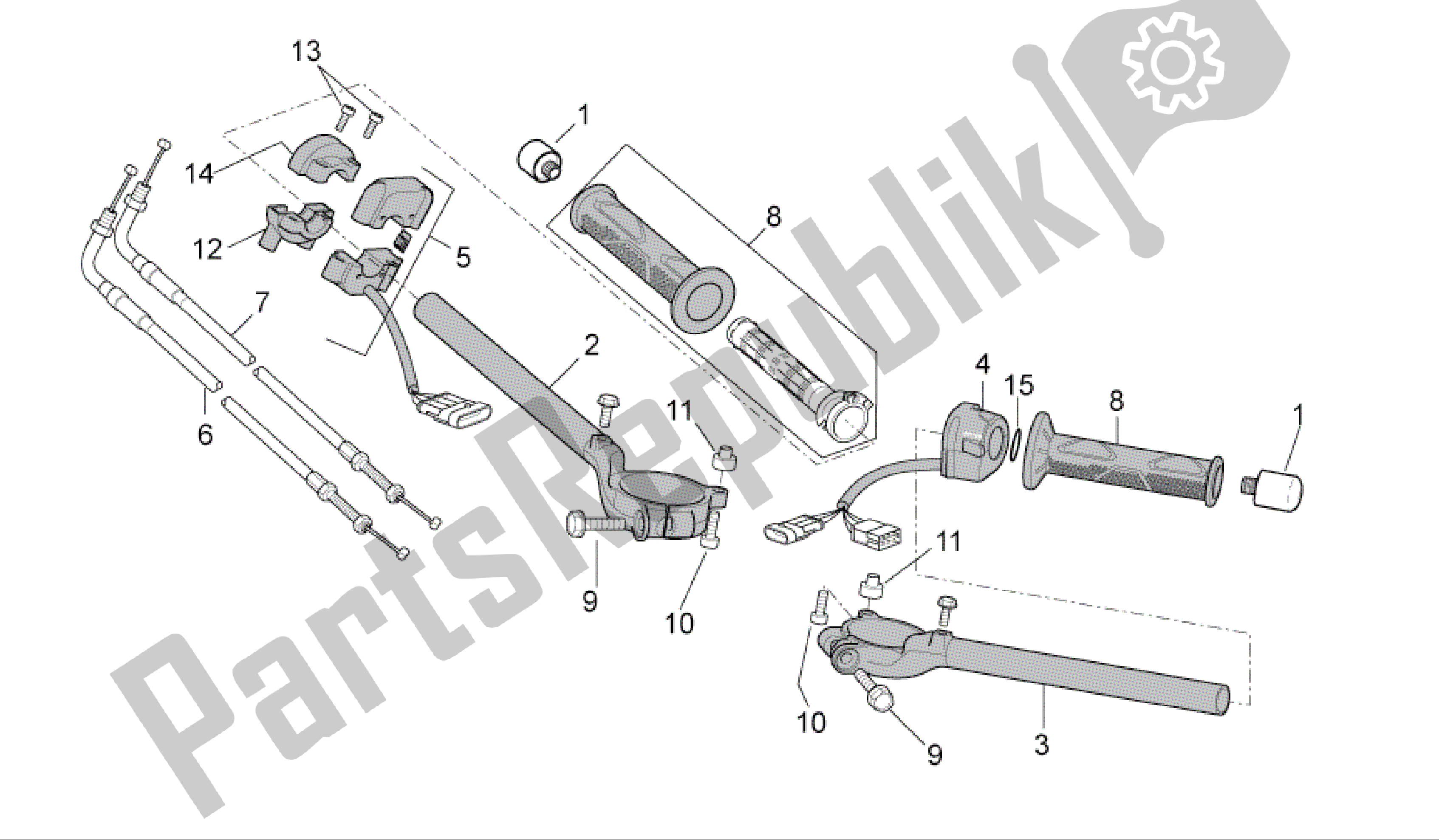 All parts for the Handlebar - Controls of the Aprilia RSV4 R 3980 1000 2009 - 2010