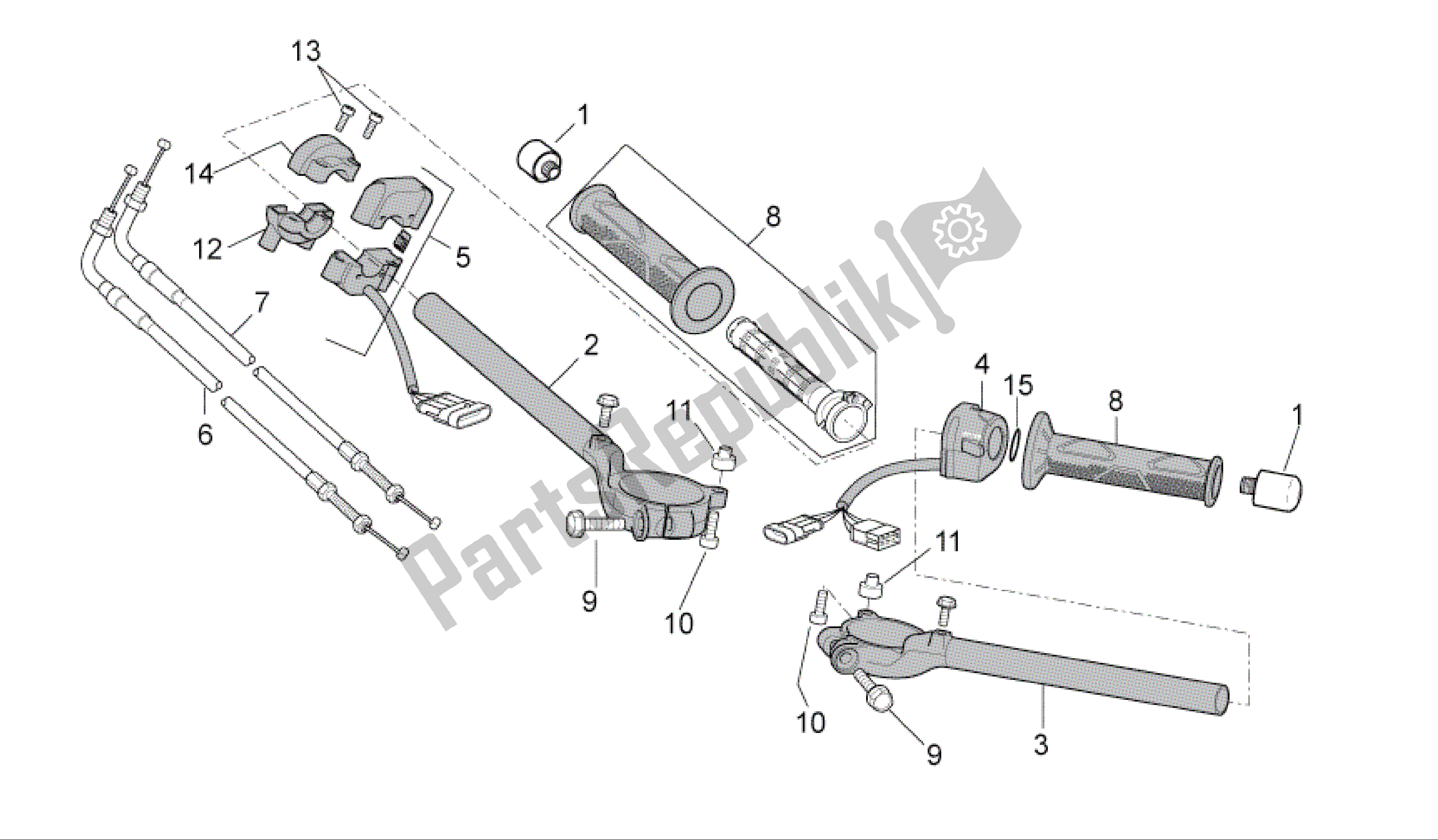 All parts for the Handlebar - Controls of the Aprilia RSV4 R 3980 1000 2009 - 2010