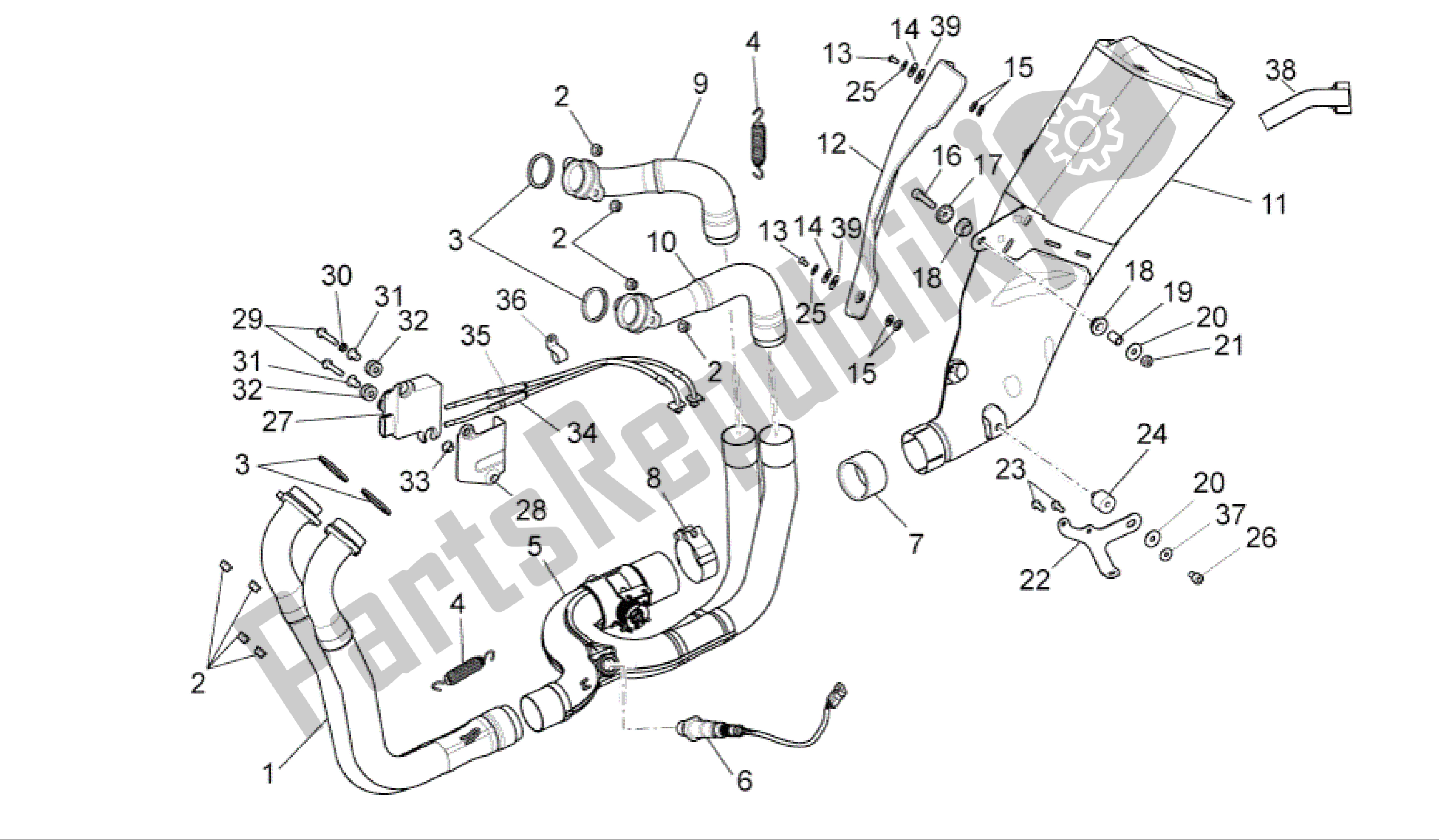 Tutte le parti per il Tubo Di Scarico del Aprilia RSV4 R 3980 1000 2009 - 2010