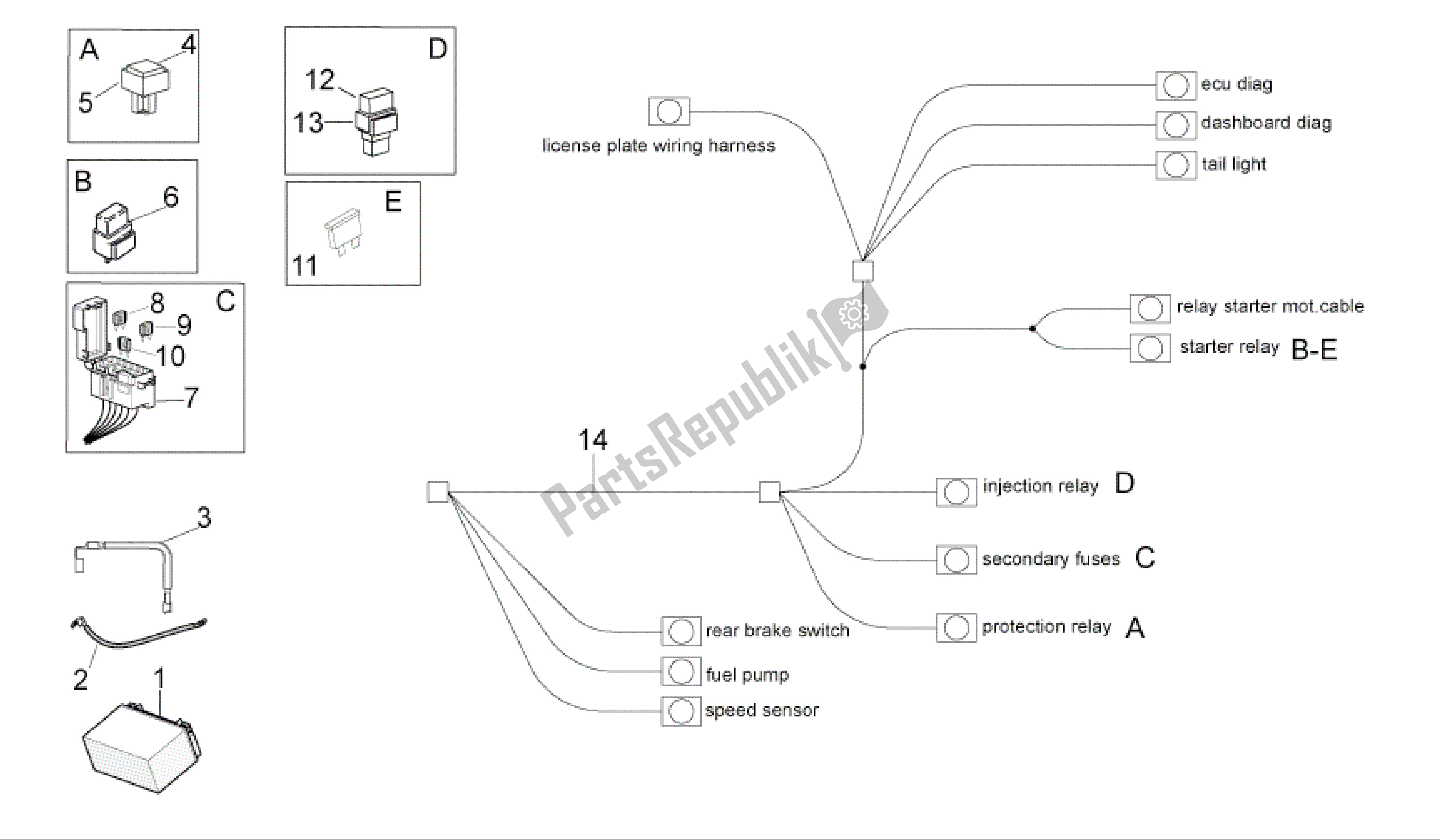 All parts for the Electrical System Ii of the Aprilia RSV4 R 3980 1000 2009 - 2010