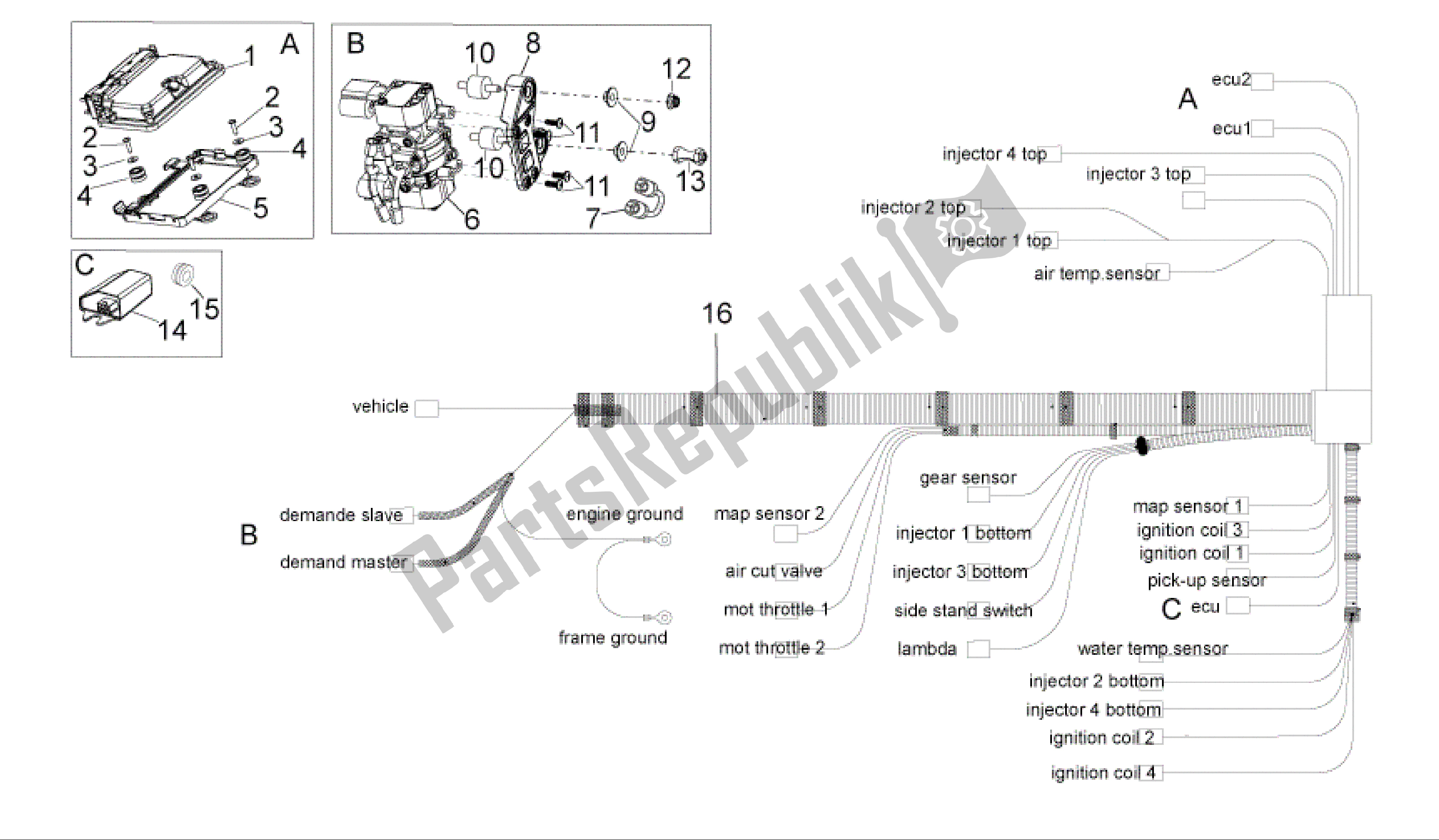 Alle Teile für das Elektrisches System Iii des Aprilia RSV4 R 3980 1000 2009 - 2010