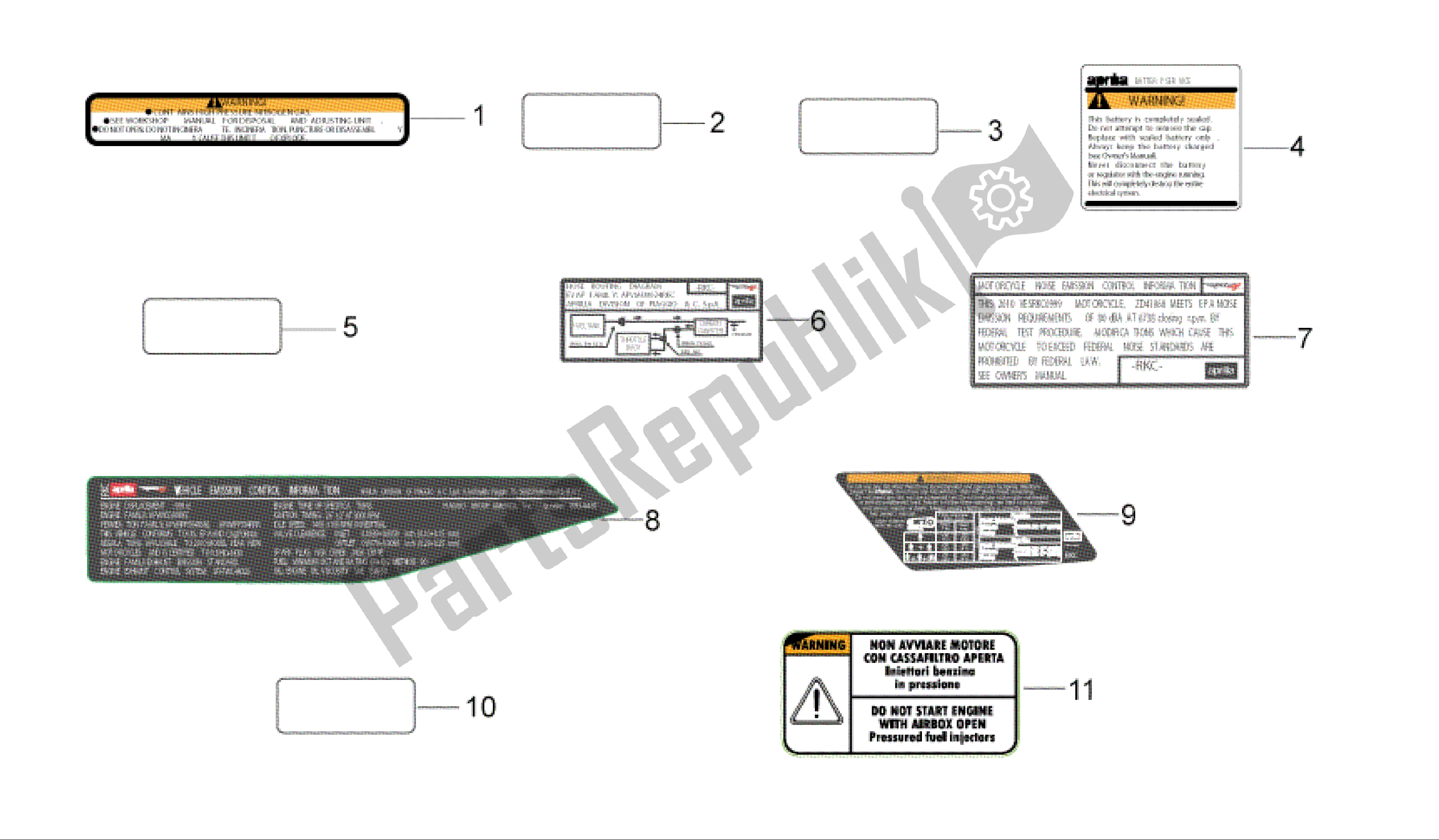 Toutes les pièces pour le Ensemble De Plaques Et Décalcomanie du Aprilia RSV4 R 3980 1000 2009 - 2010