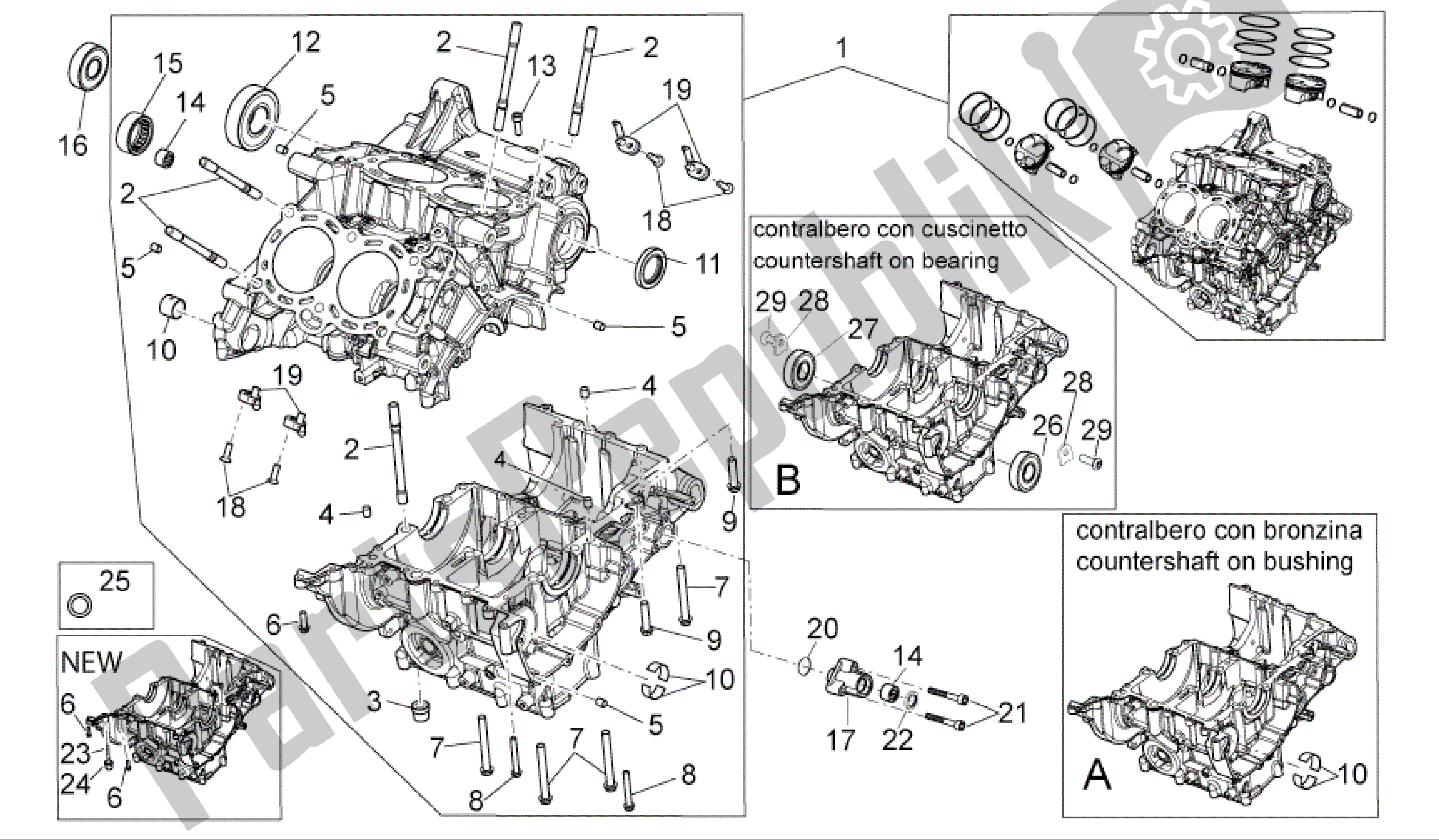 Alle Teile für das Kurbelgehäuse I des Aprilia RSV4 R 3980 1000 2009 - 2010