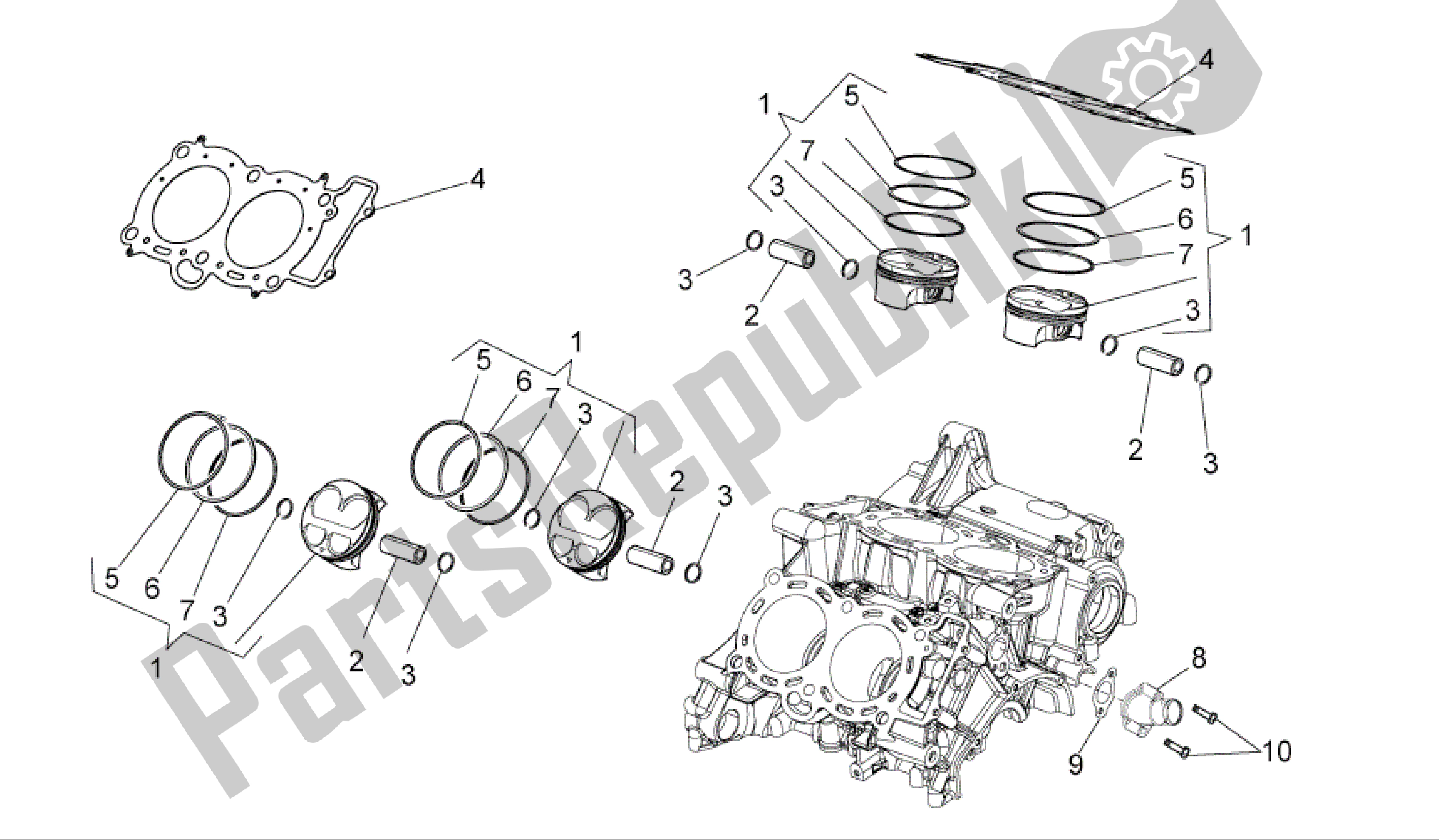 Alle Teile für das Zylinder - Kolben des Aprilia RSV4 R 3980 1000 2009 - 2010