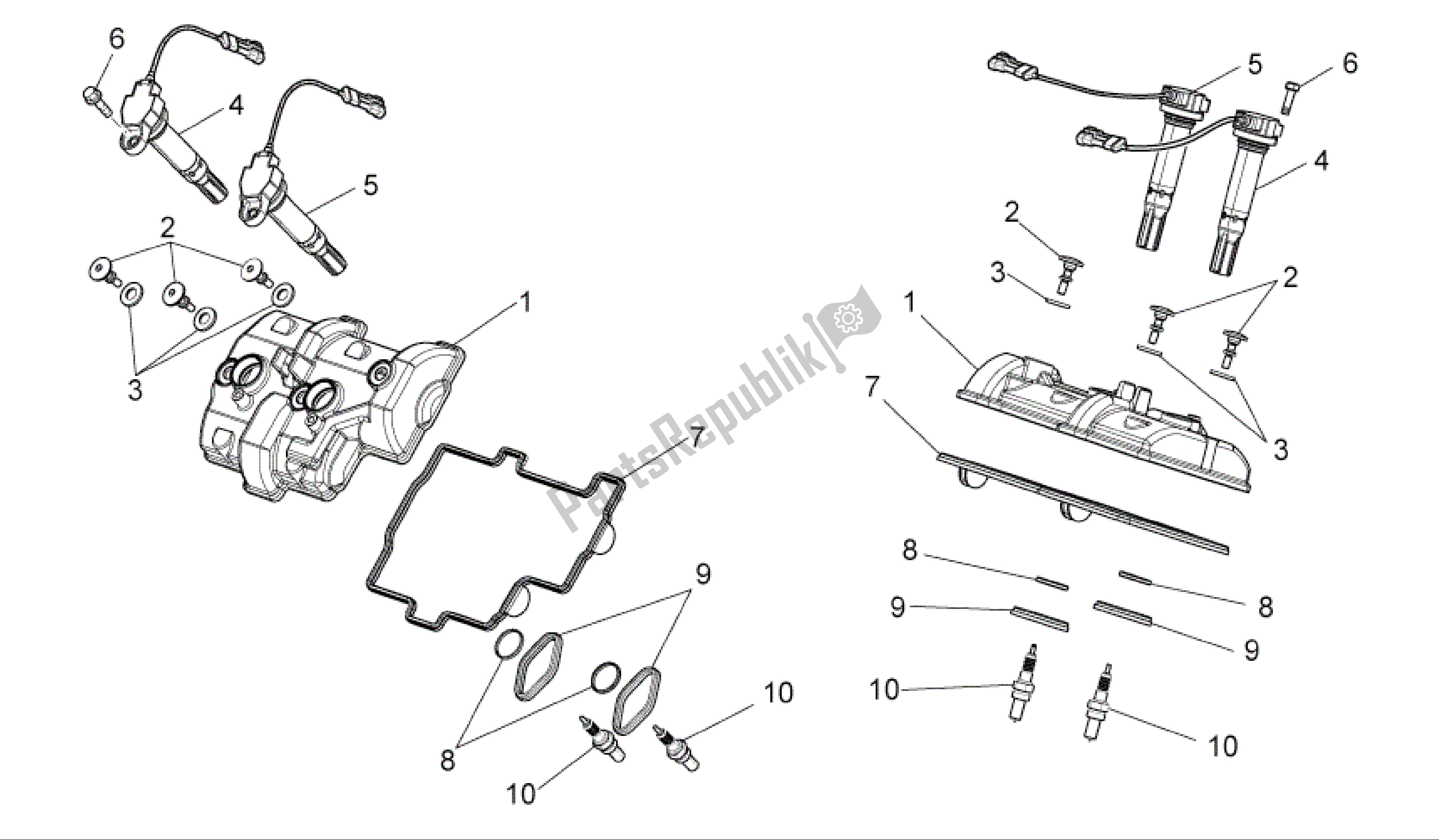 Wszystkie części do Pokrywa Zaworów Aprilia RSV4 R 3980 1000 2009 - 2010