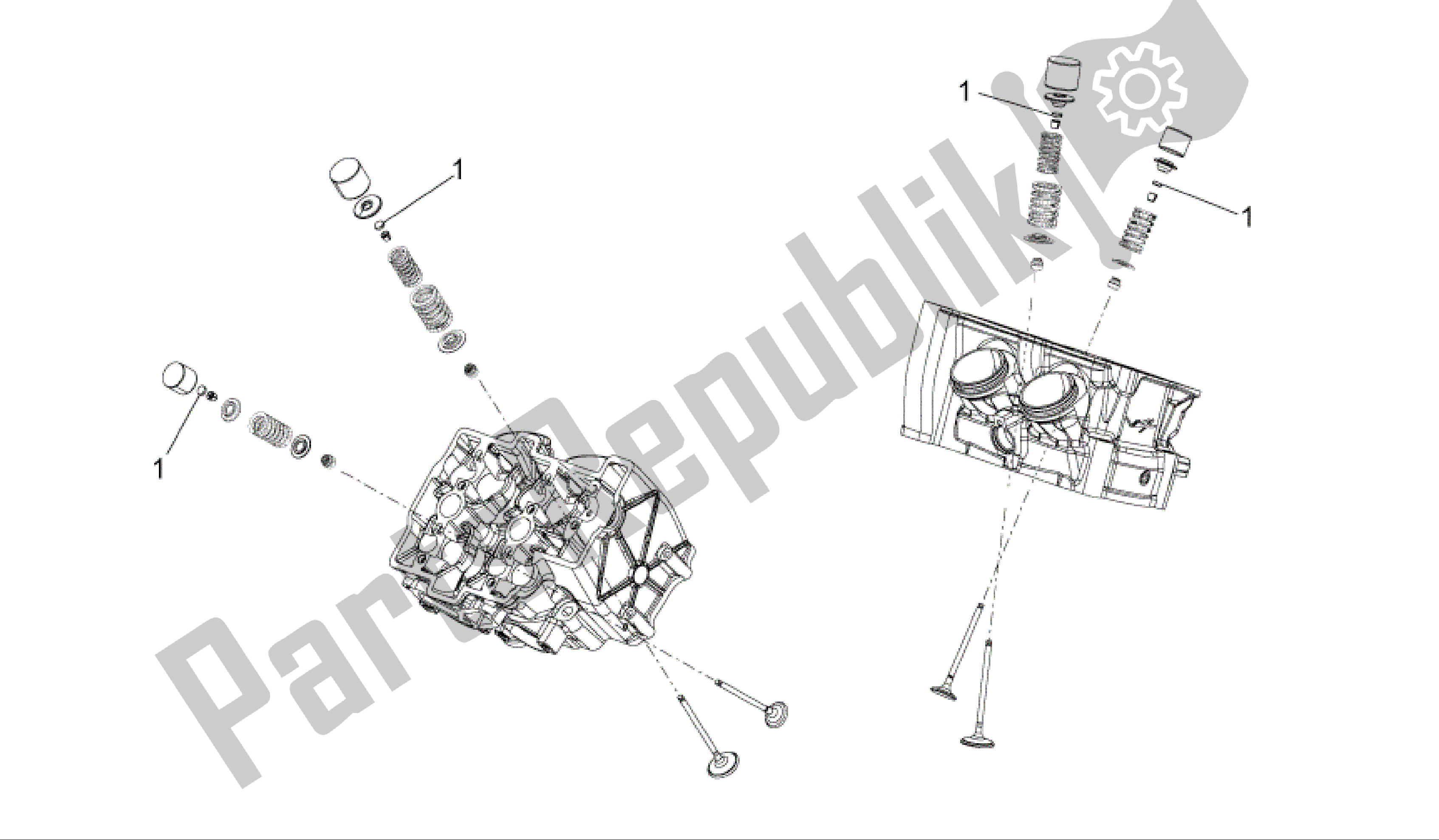 Alle onderdelen voor de Kleppen Pads van de Aprilia RSV4 R 3980 1000 2009 - 2010