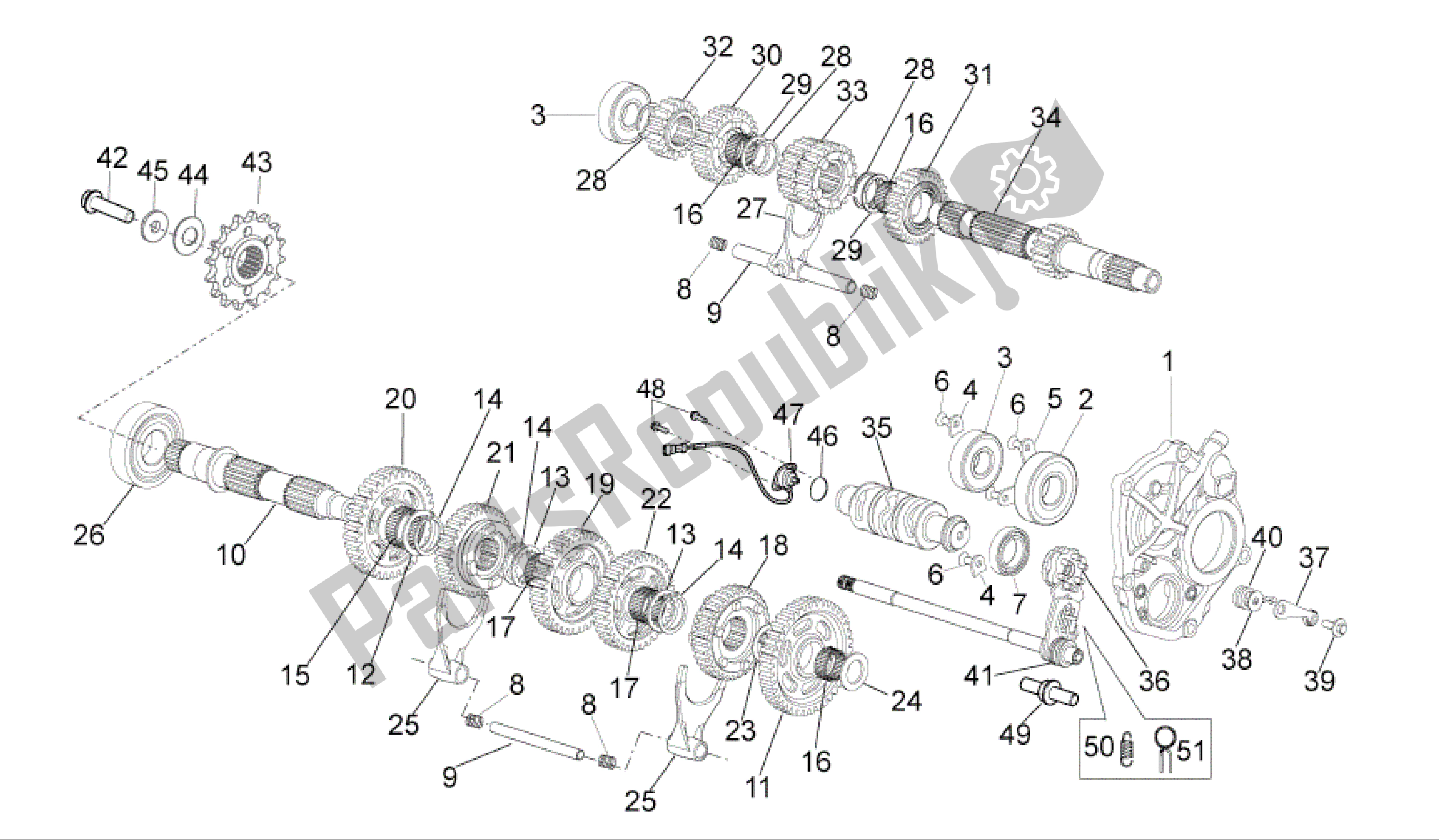 Tutte le parti per il Riduttore del Aprilia RSV4 R 3980 1000 2009 - 2010