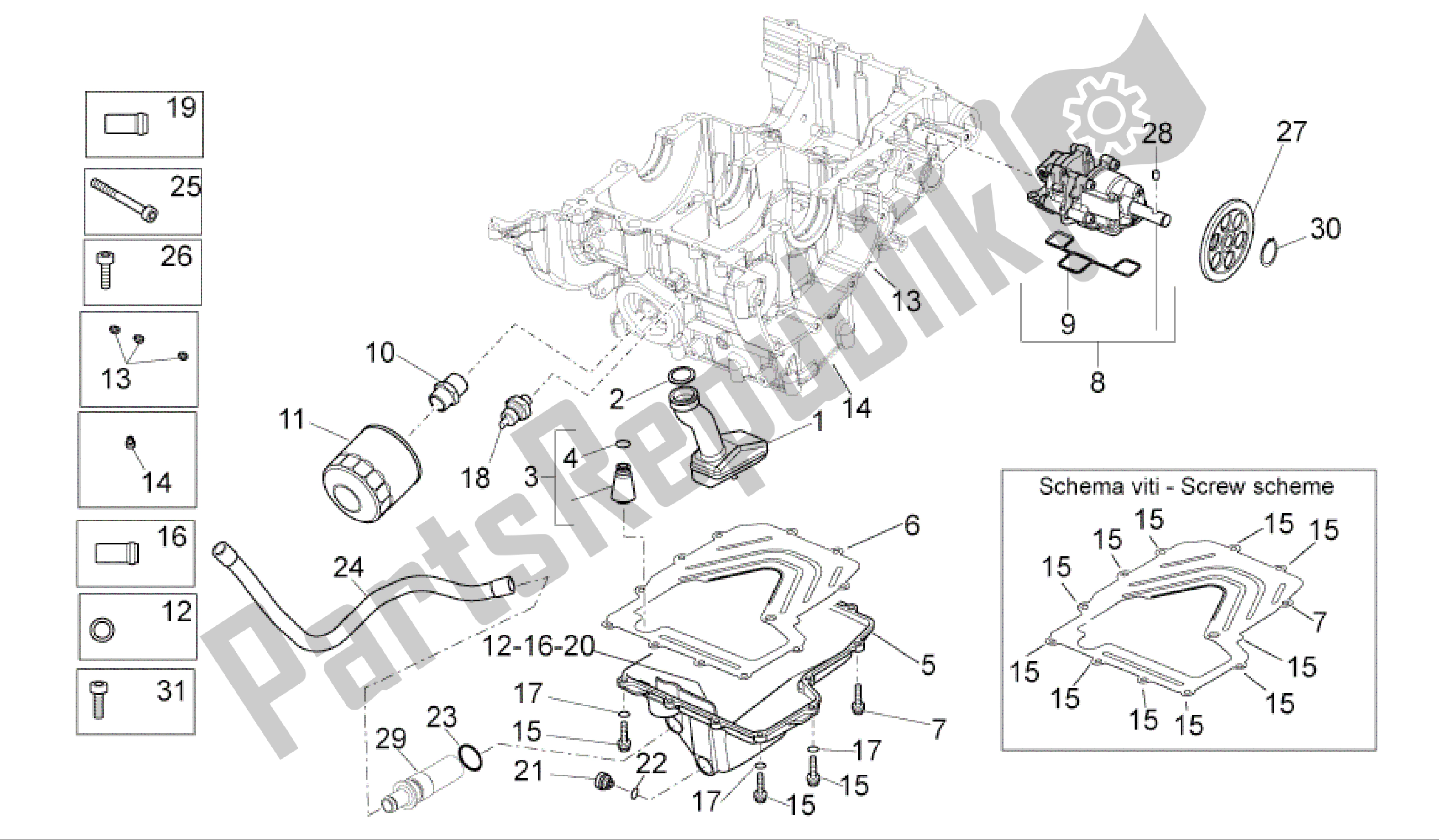 All parts for the Lubrication of the Aprilia RSV4 R 3980 1000 2009 - 2010