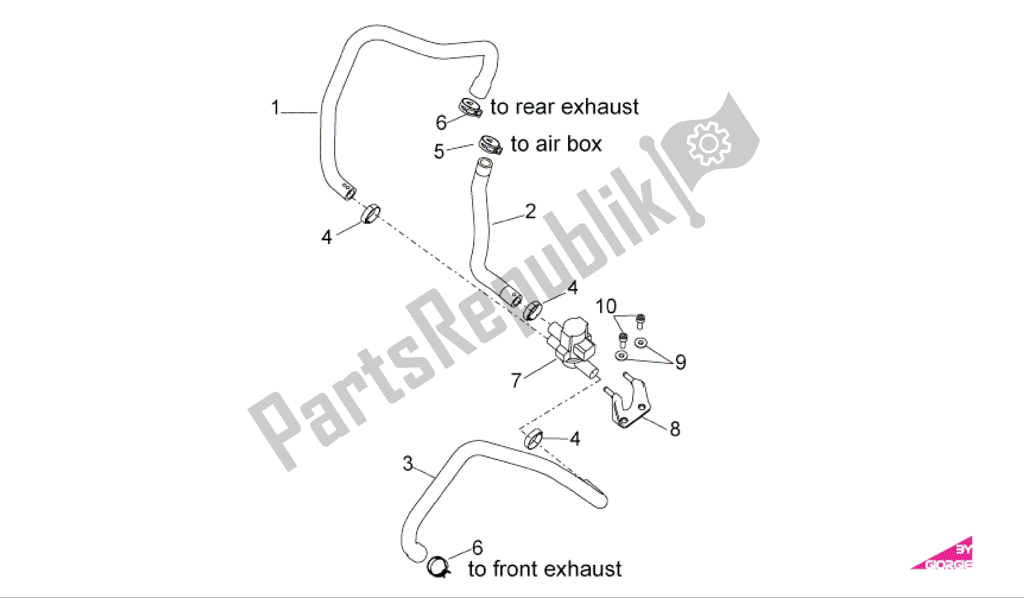 All parts for the Secondary Air of the Aprilia RSV4 R 3980 1000 2009 - 2010