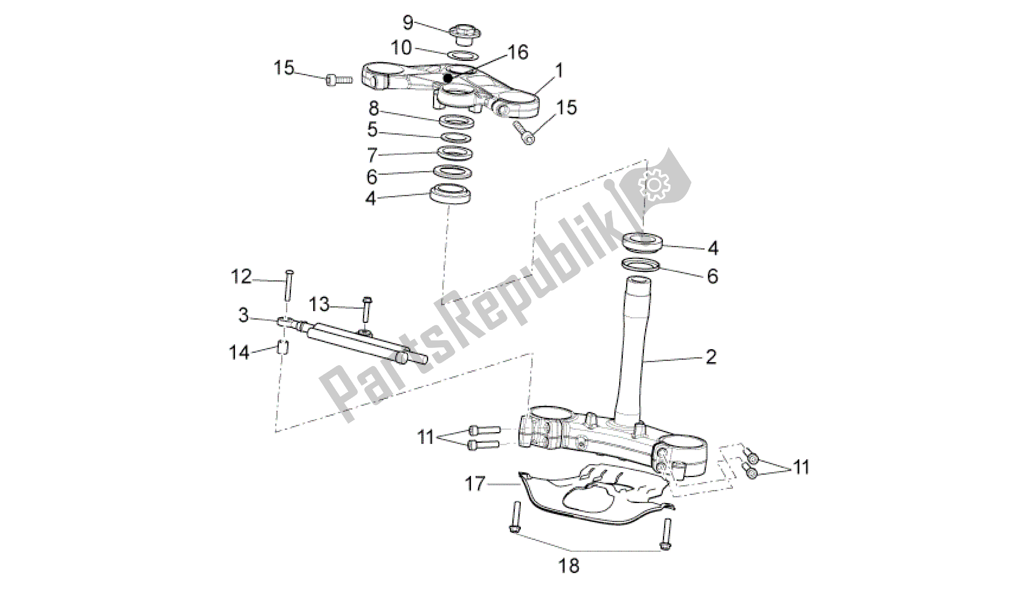 All parts for the Steering of the Aprilia RSV4 Aprc Factory 3981 1000 2011 - 2012