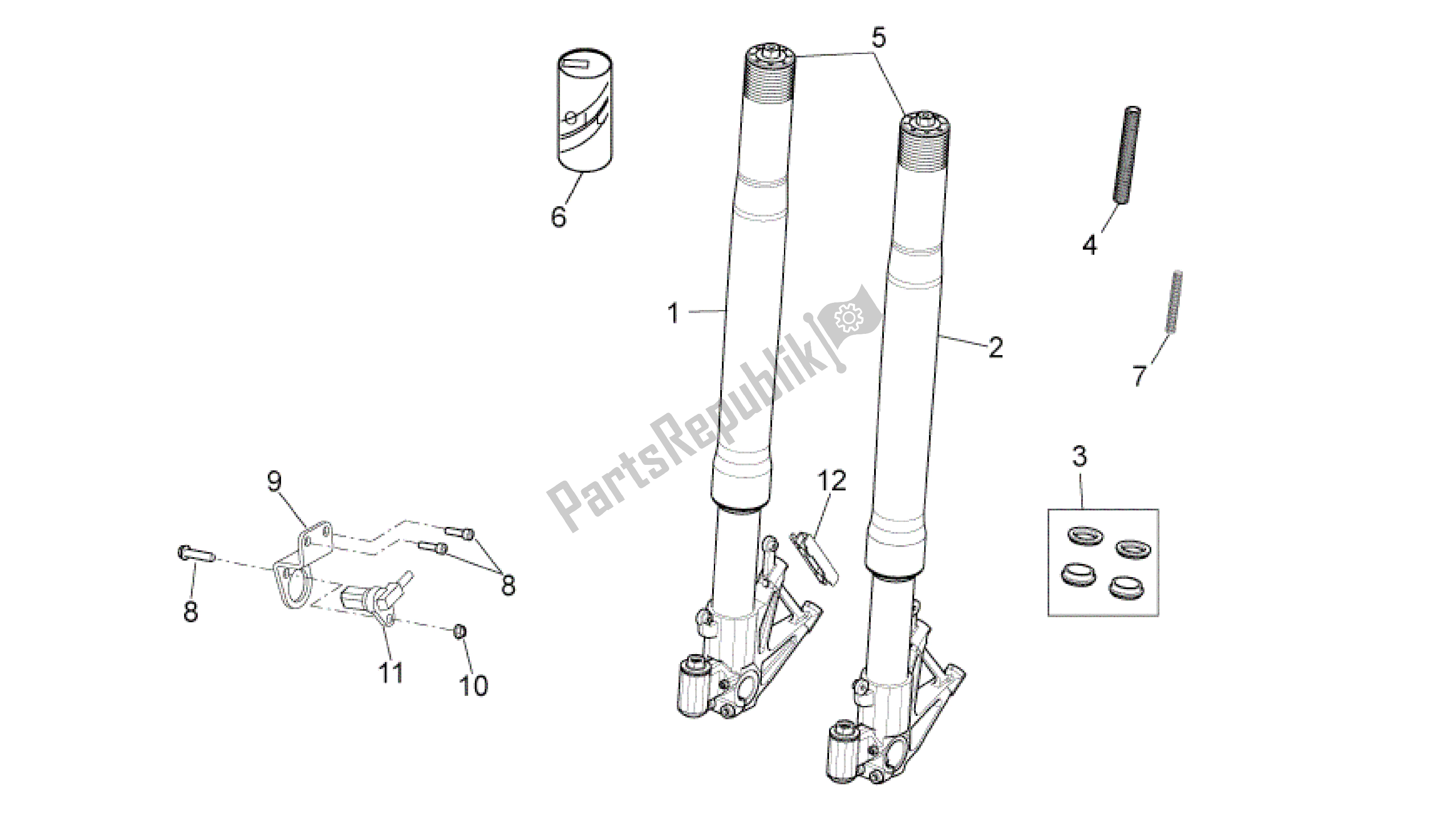 Toutes les pièces pour le Fourche Avant du Aprilia RSV4 Aprc Factory 3981 1000 2011 - 2012