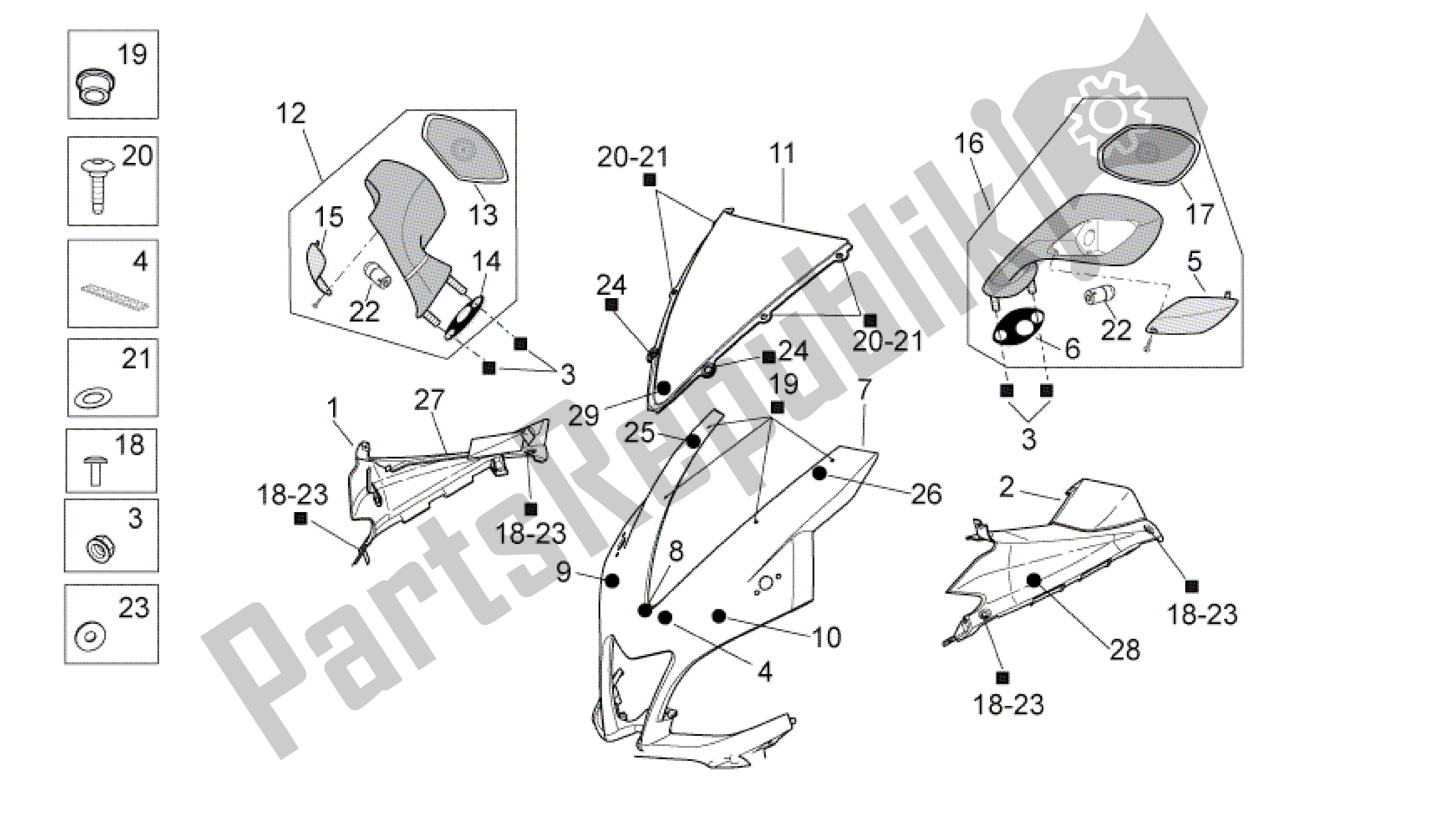 Todas las partes para Cuerpo Delantero I de Aprilia RSV4 Aprc Factory 3981 1000 2011 - 2012