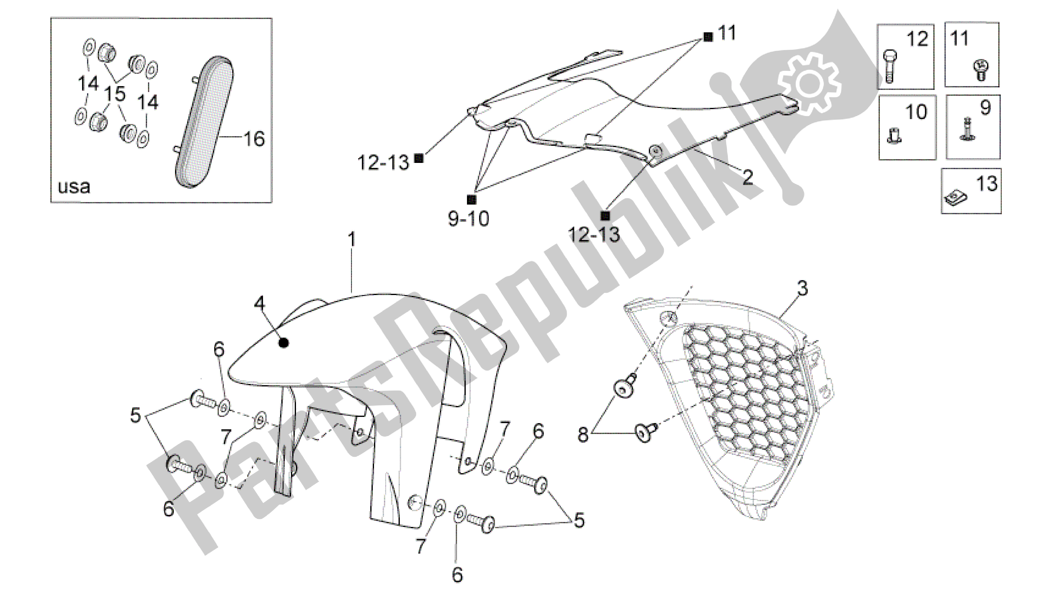 All parts for the Front Body Iii of the Aprilia RSV4 Aprc Factory 3981 1000 2011 - 2012