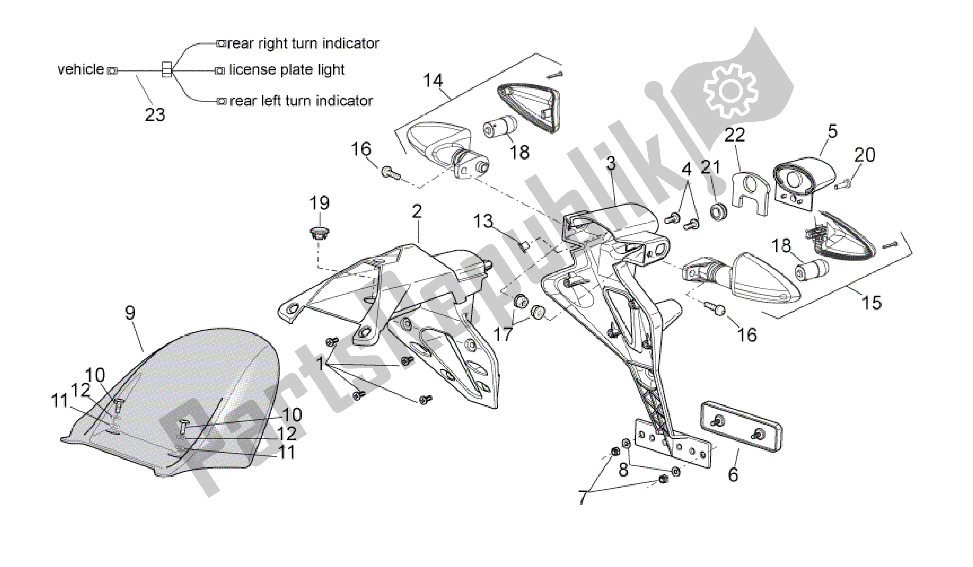 Toutes les pièces pour le Carrosserie Arrière Ii du Aprilia RSV4 Aprc Factory 3981 1000 2011 - 2012