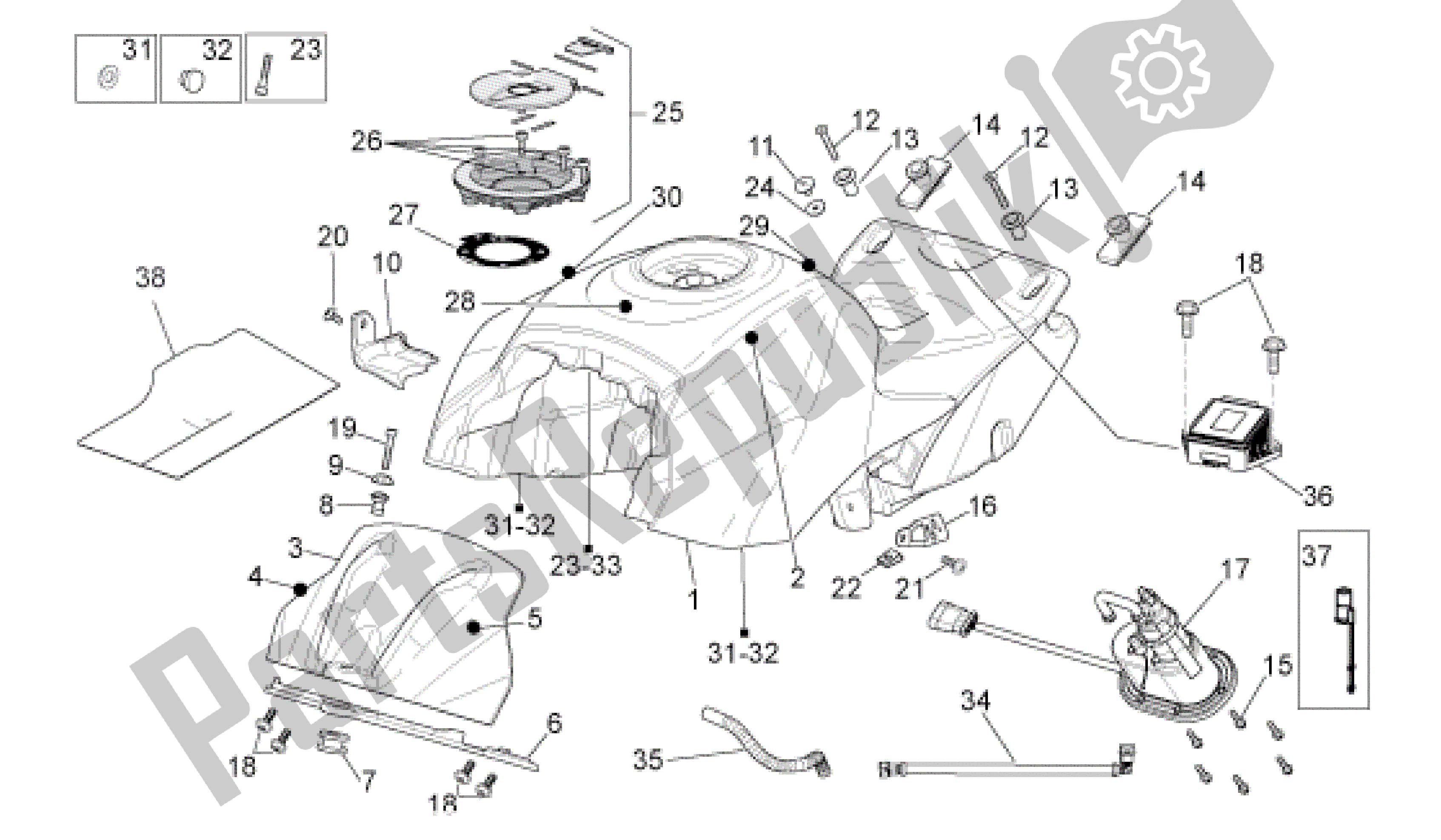 Alle Teile für das Treibstofftank des Aprilia RSV4 Aprc Factory 3981 1000 2011 - 2012