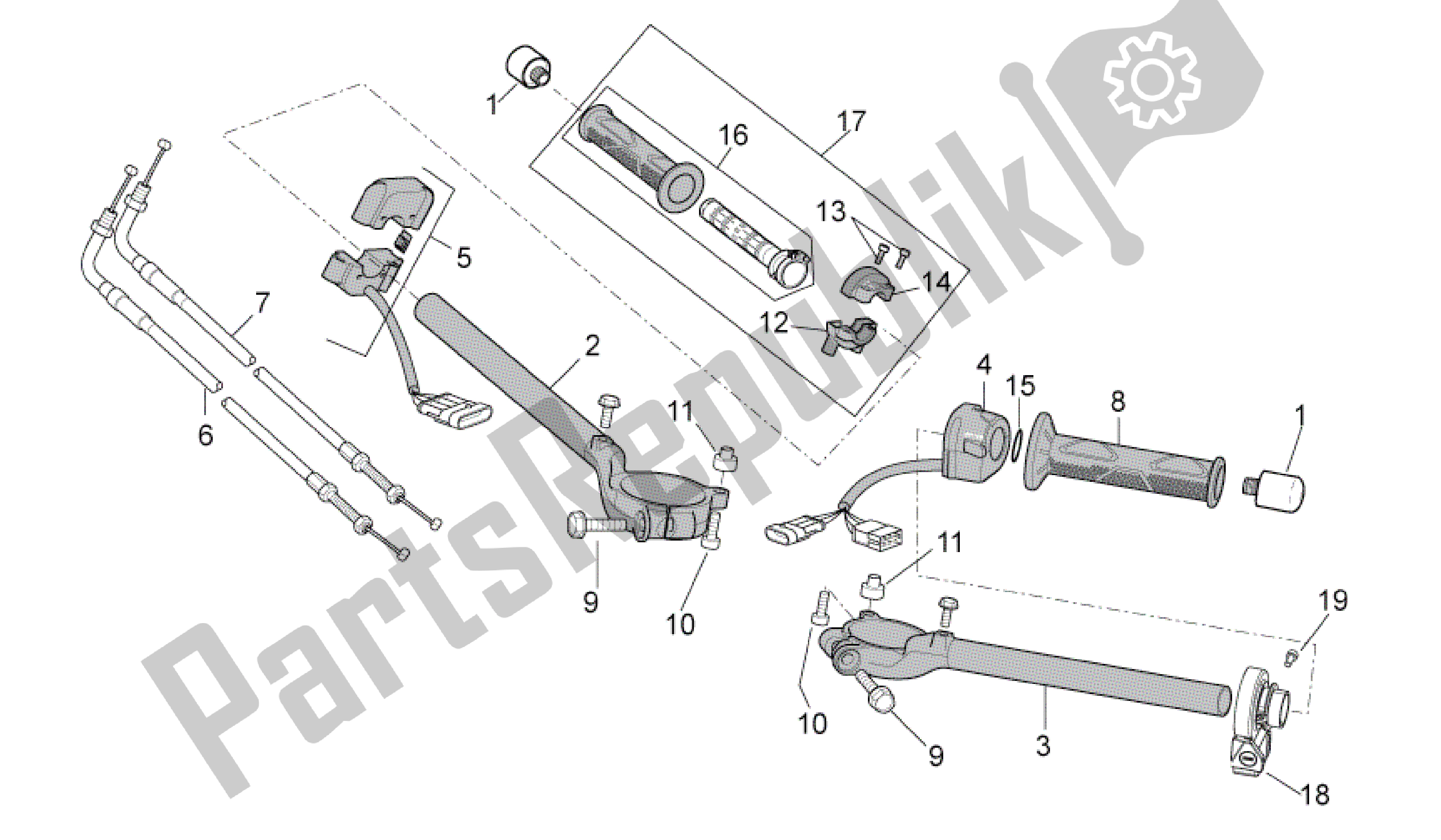 All parts for the Handlebar - Controls of the Aprilia RSV4 Aprc Factory 3981 1000 2011 - 2012