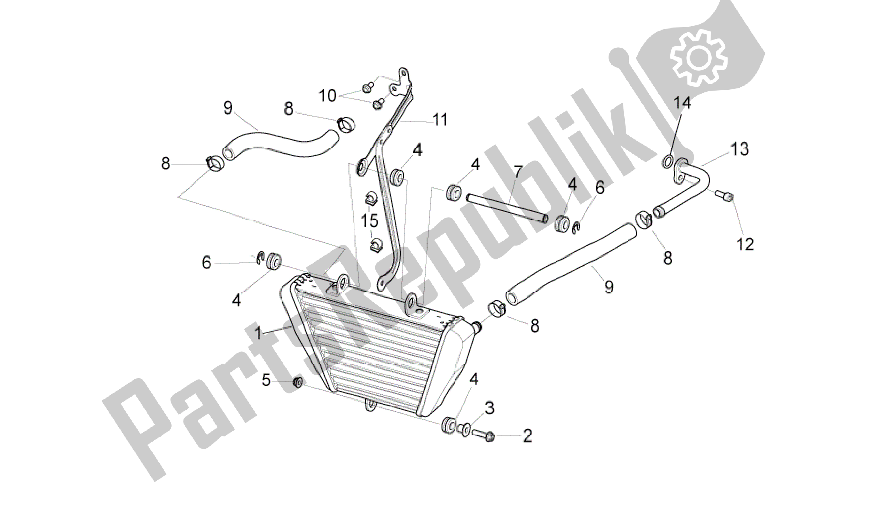 Alle onderdelen voor de Olie Radiator van de Aprilia RSV4 Aprc Factory 3981 1000 2011 - 2012