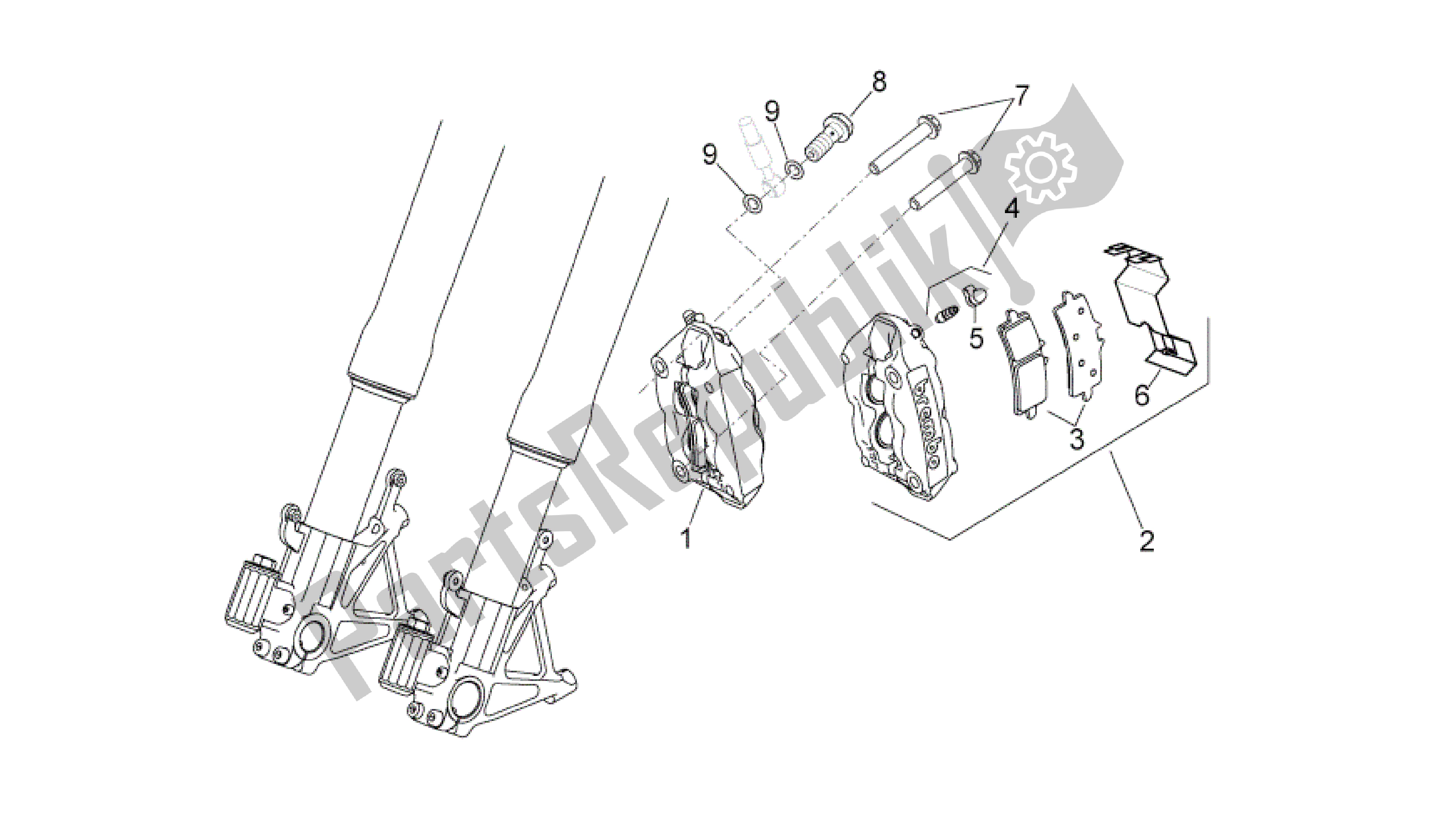 Todas las partes para Pinza De Freno Delantero de Aprilia RSV4 Aprc Factory 3981 1000 2011 - 2012