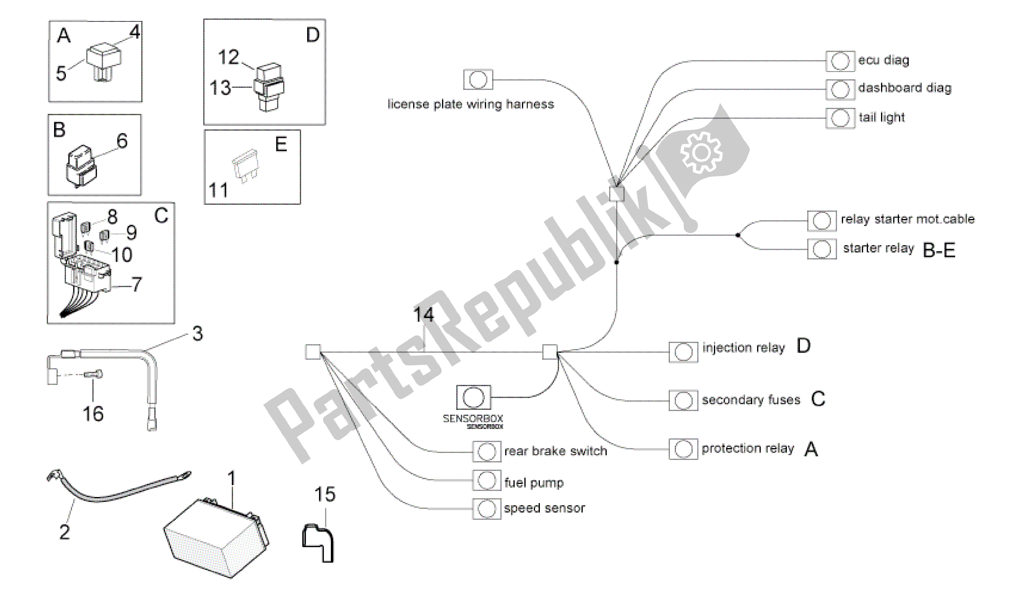 All parts for the Electrical System Ii of the Aprilia RSV4 Aprc Factory 3981 1000 2011 - 2012