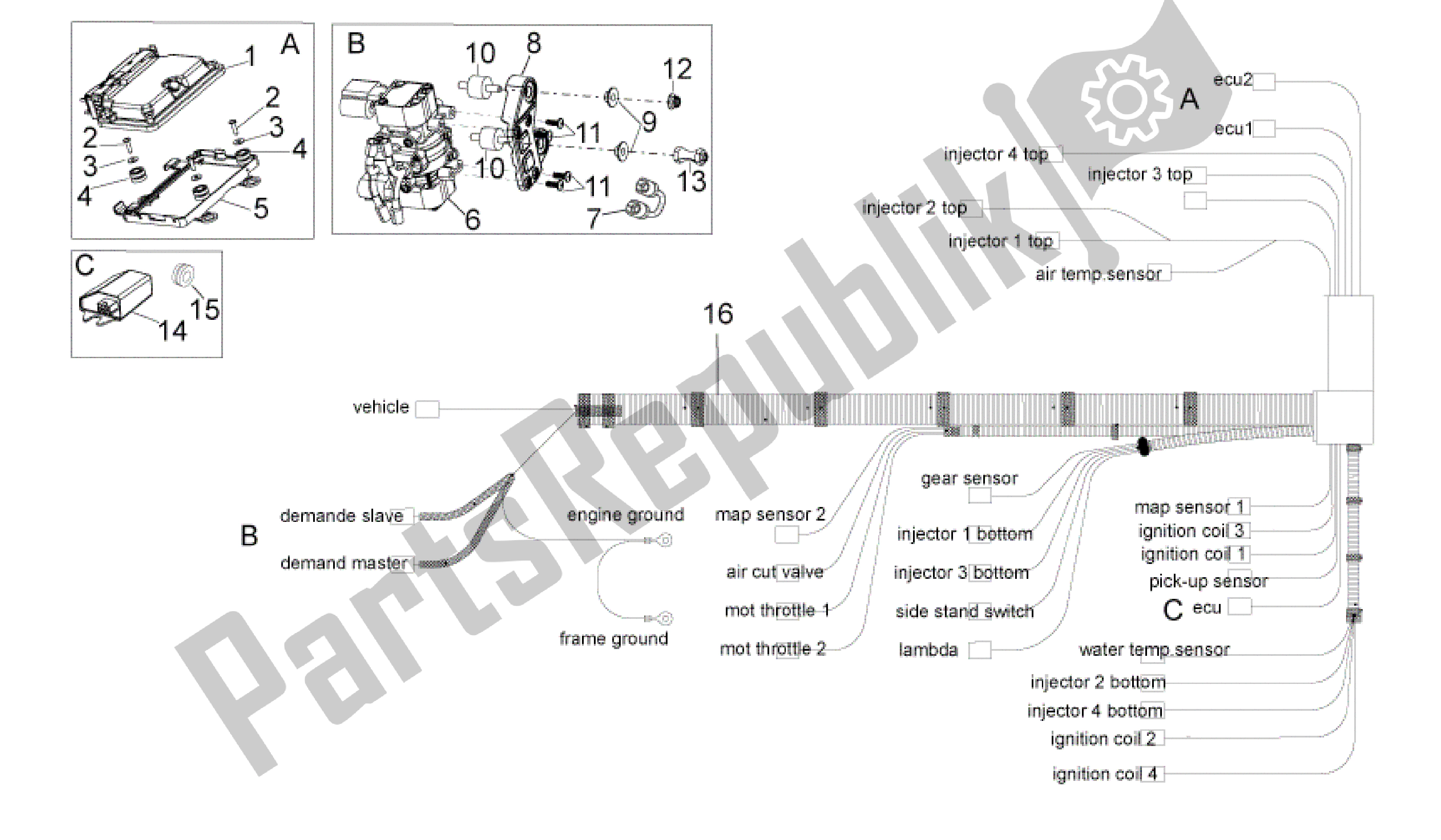 All parts for the Electrical System Iii of the Aprilia RSV4 Aprc Factory 3981 1000 2011 - 2012