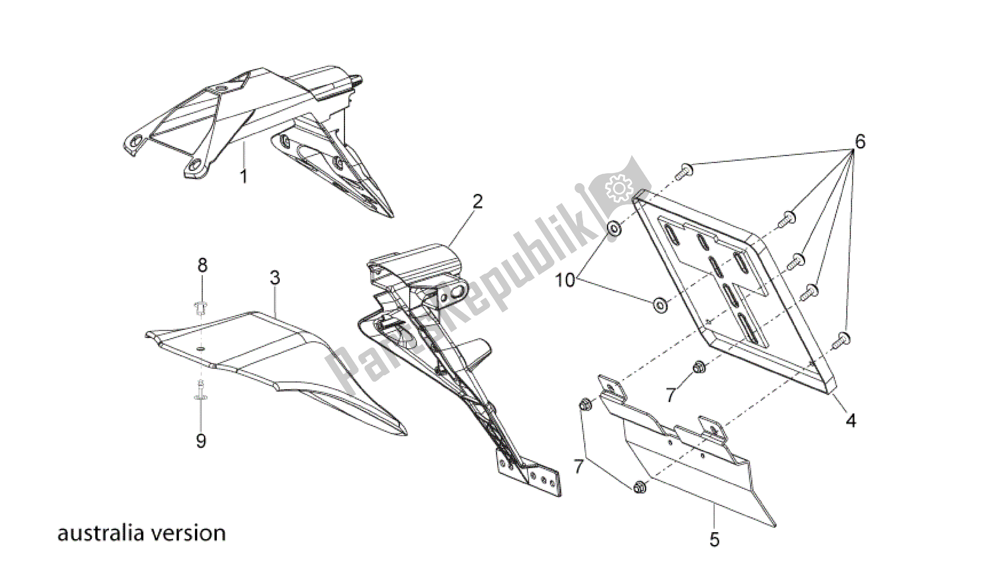 All parts for the Rear Body Iii of the Aprilia RSV4 Aprc Factory 3981 1000 2011 - 2012