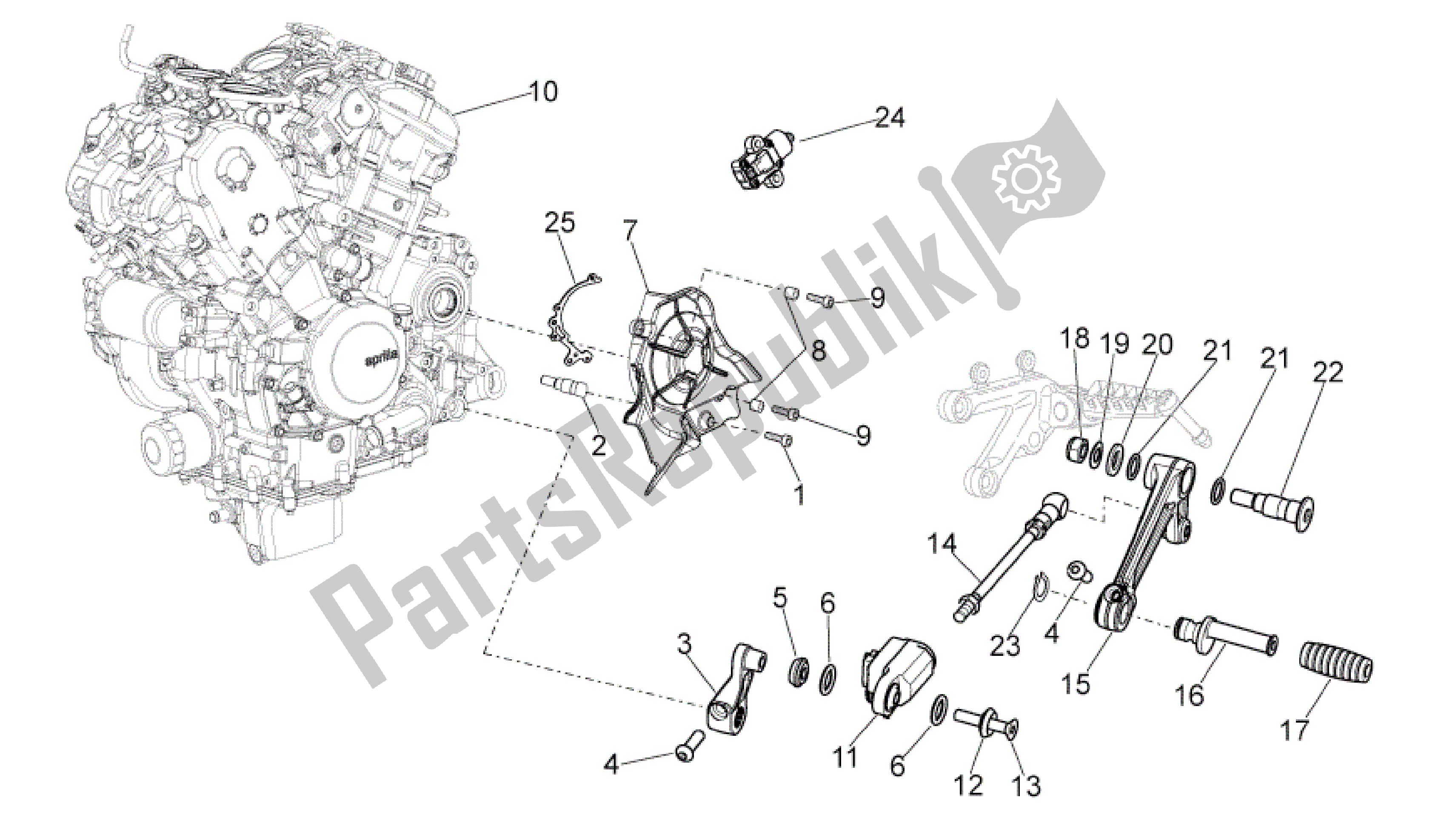 Alle onderdelen voor de Motor van de Aprilia RSV4 Aprc Factory 3981 1000 2011 - 2012