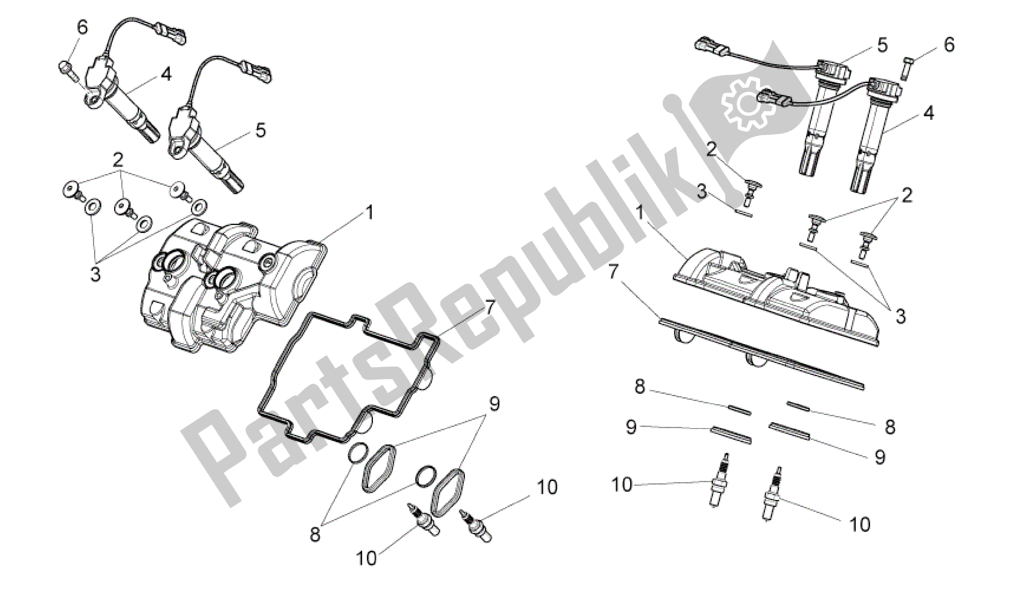 Alle Teile für das Ventildeckel des Aprilia RSV4 Aprc Factory 3981 1000 2011 - 2012