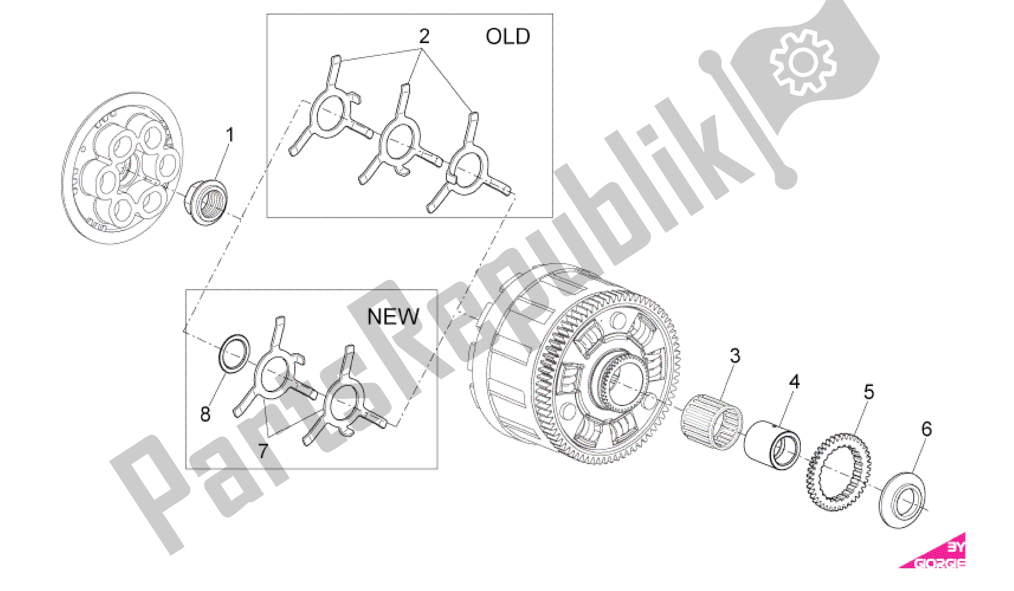 All parts for the Clutch I of the Aprilia RSV4 Aprc Factory 3981 1000 2011 - 2012