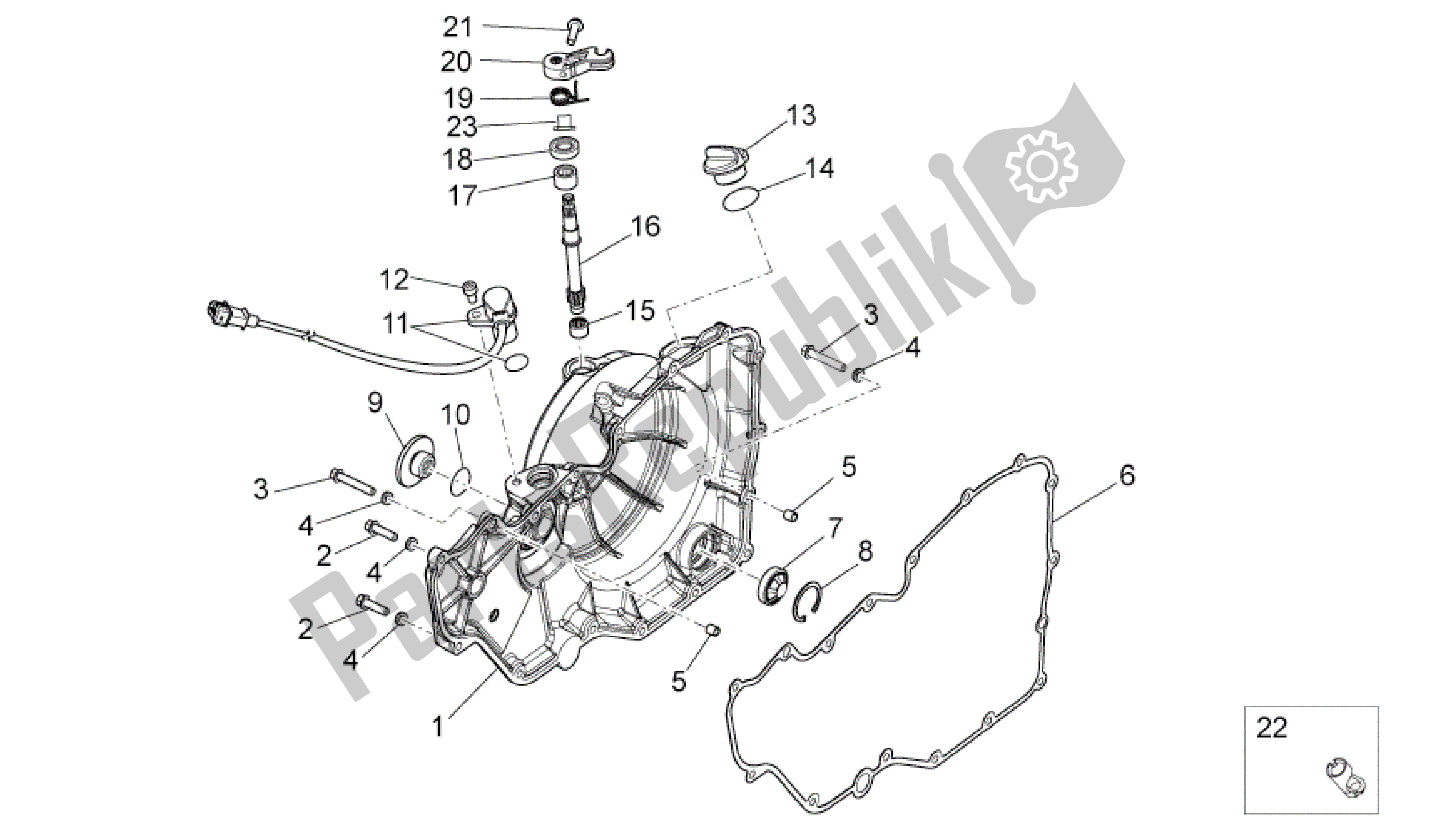All parts for the Clutch Cover of the Aprilia RSV4 Aprc Factory 3981 1000 2011 - 2012