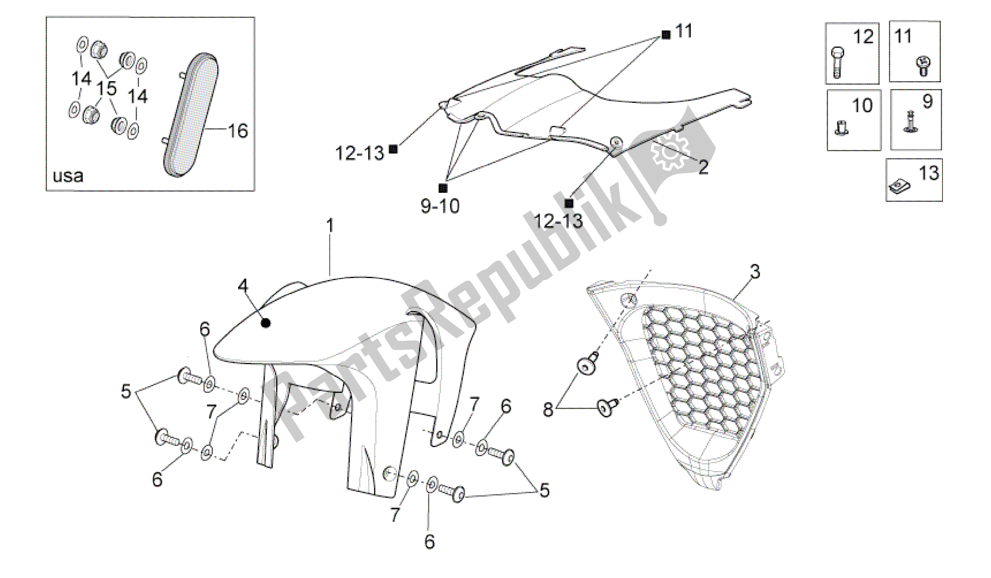 Alle Teile für das Vorderkörper Iii des Aprilia RSV4 Aprc R 3982 1000 2011 - 2012